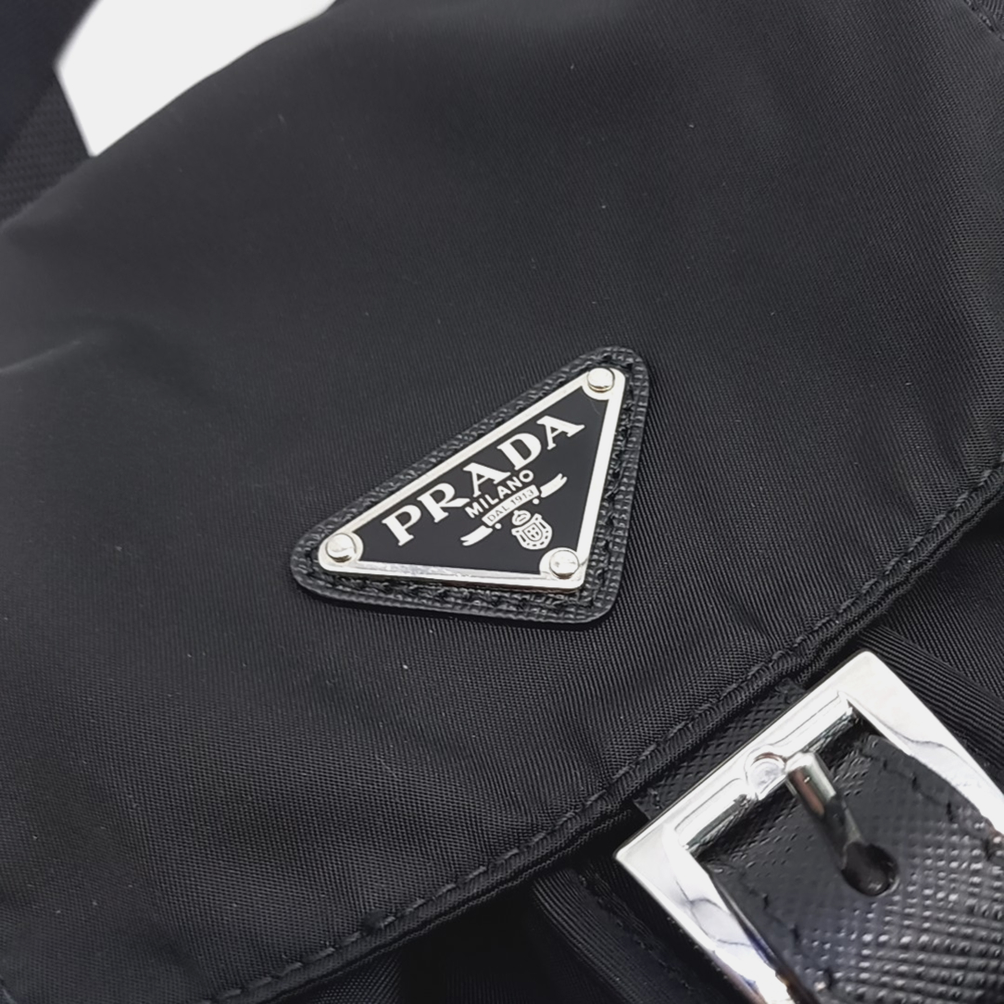 Prada Black Fabric Re-Nylon Two Pocket Backpack