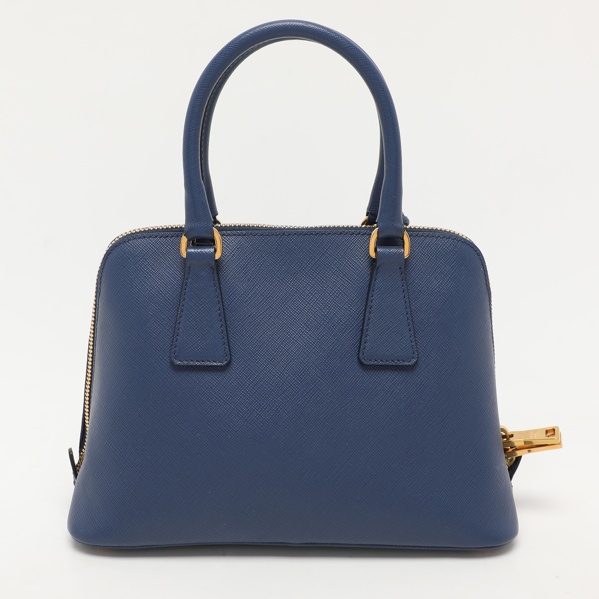 Prada Blue Saffiano Lux Leather Small Promenade Crossbody Bag