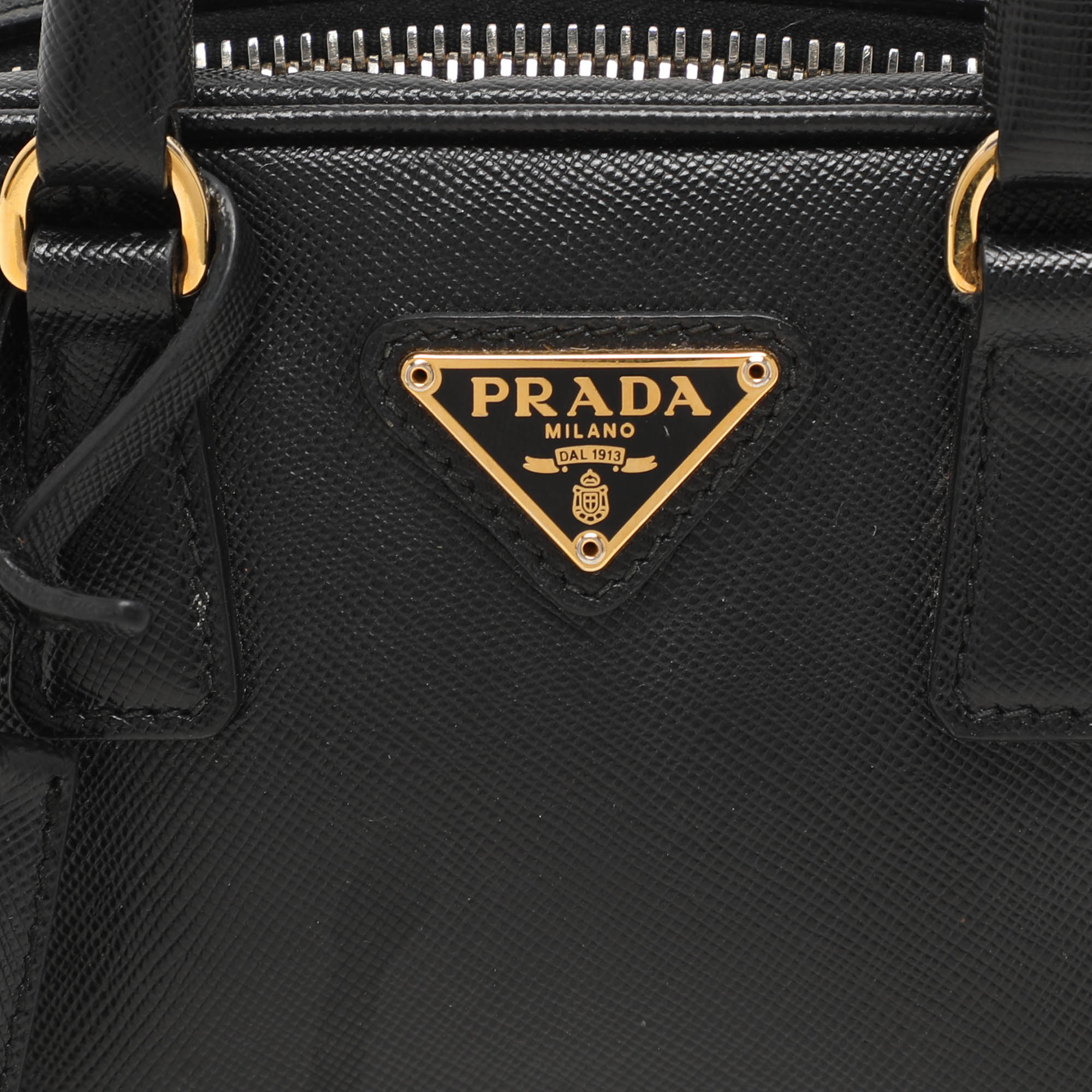 Prada Black Saffiano Lux Leather Mini Crossbody Bag