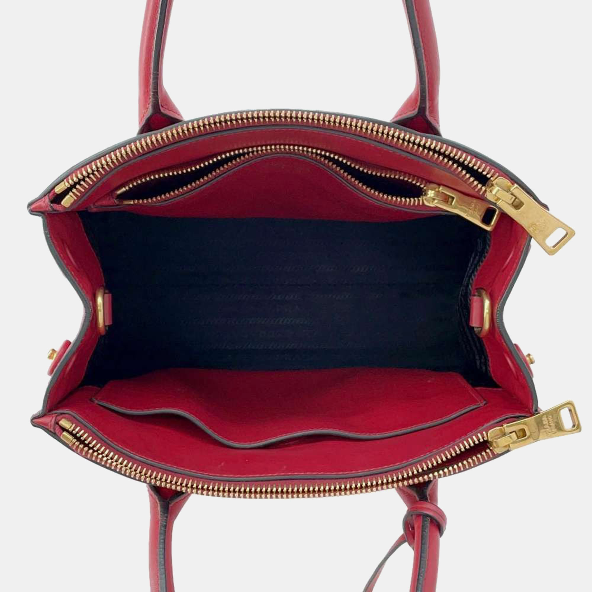 Prada Red Saffiano Leather Paradigm Handbag