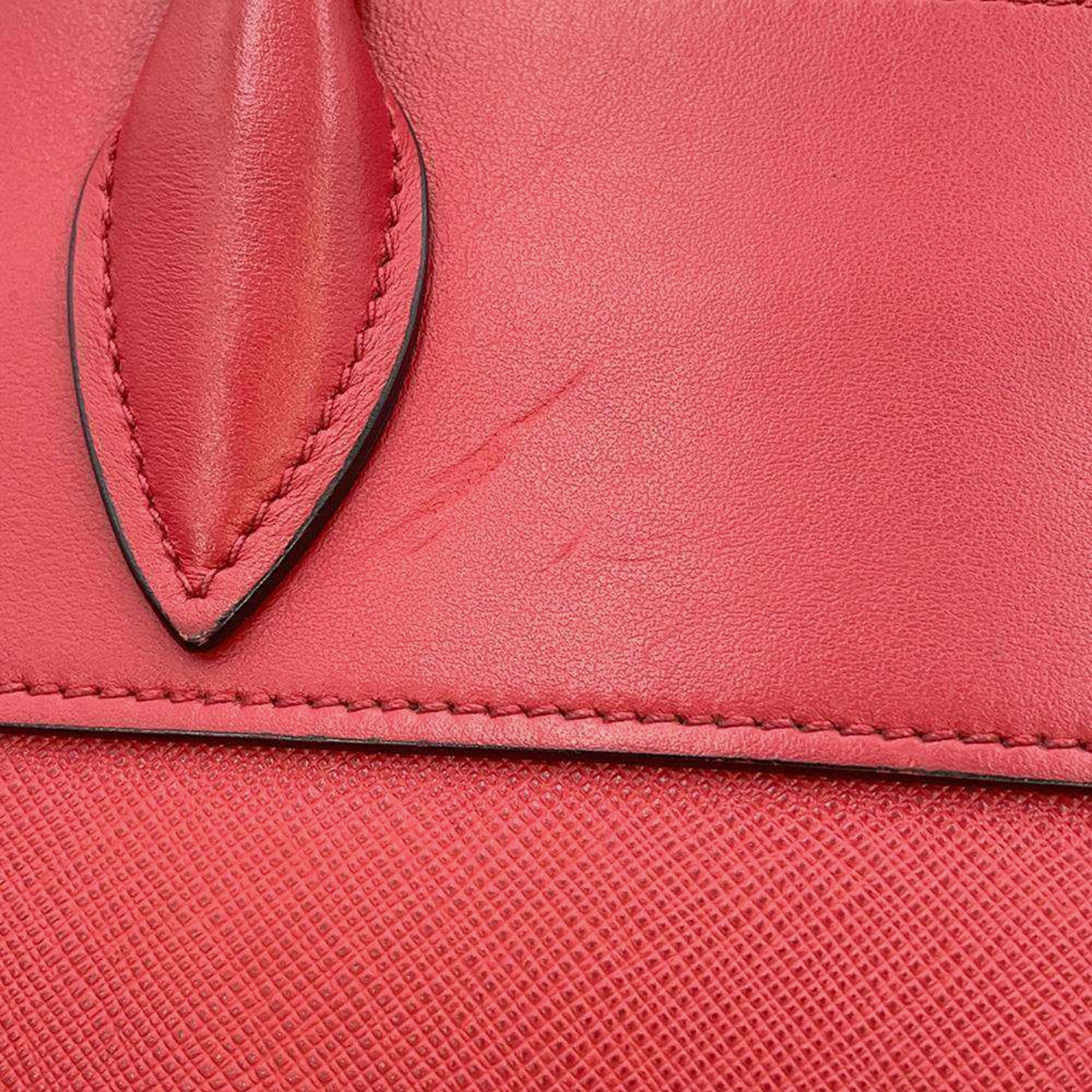 Prada Red Saffiano Leather Paradigm Handbag