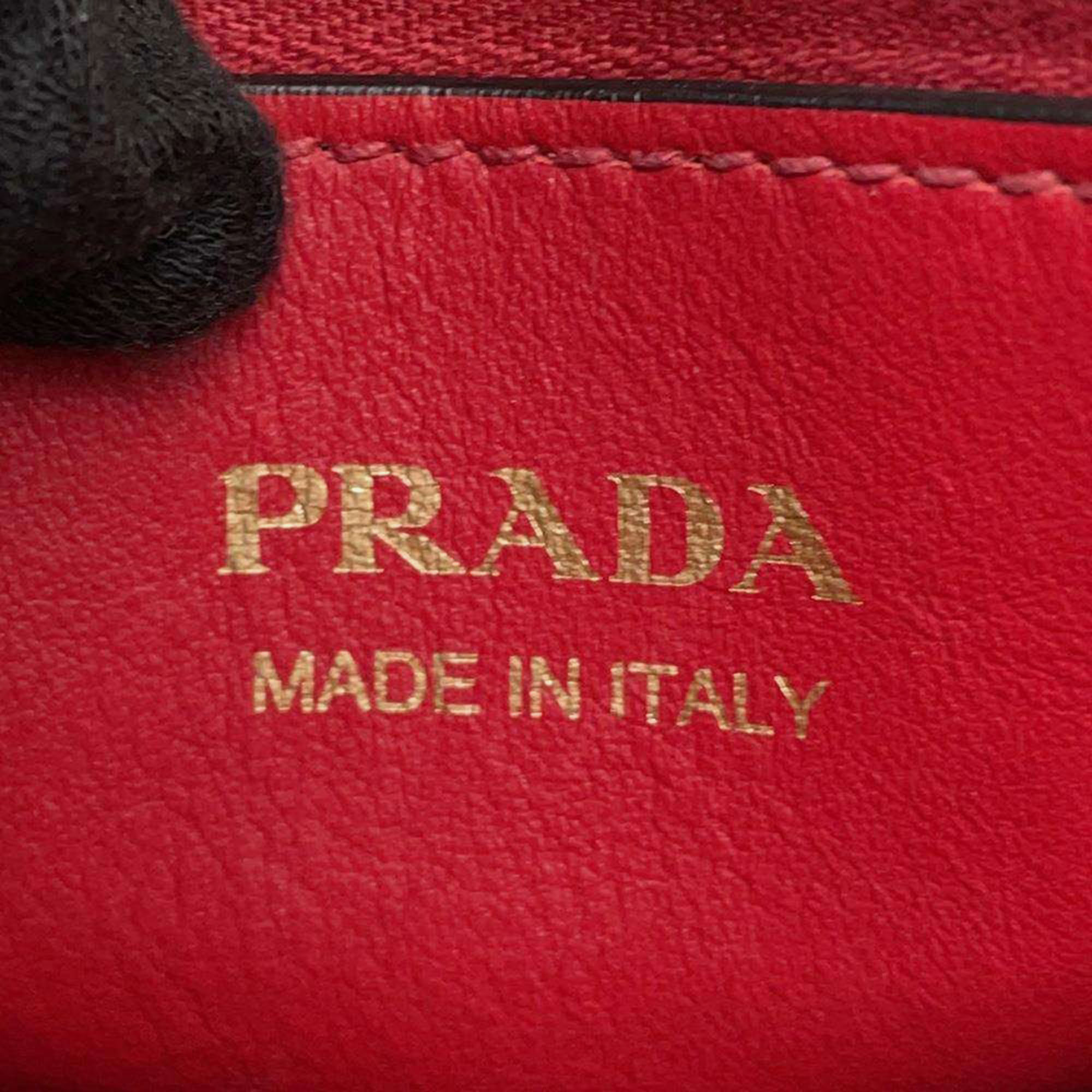 Prada Red Saffiano Leather Paradigm Handbag