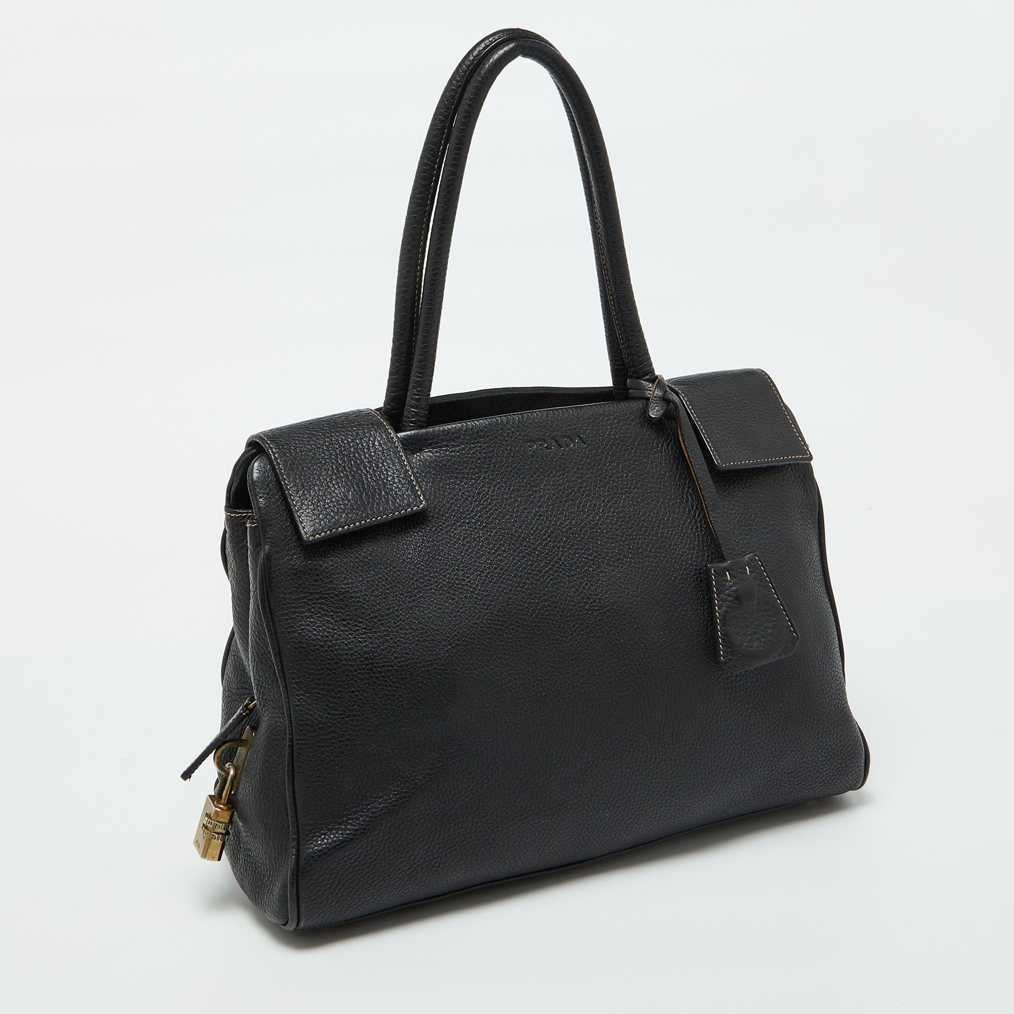 Prada Black Leather Vintage Satchel