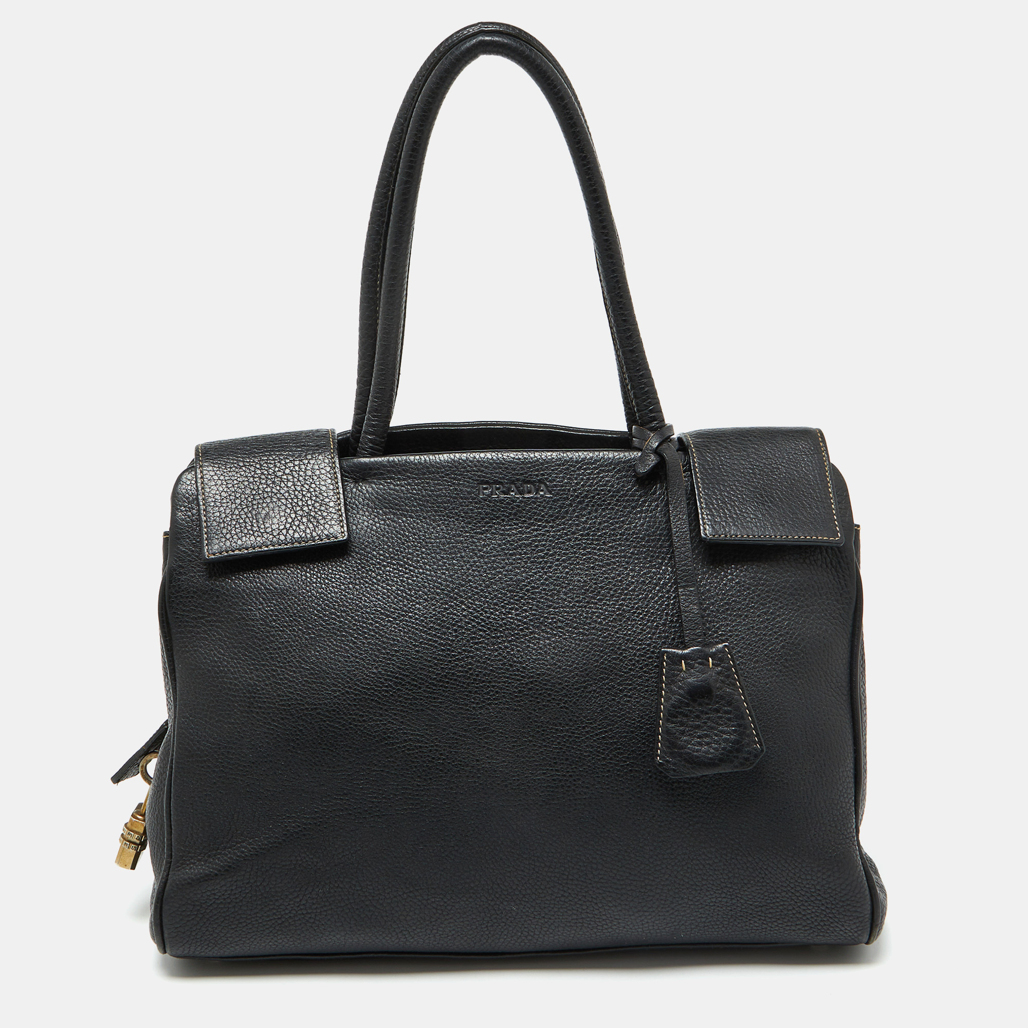 Prada Black Leather Vintage Satchel