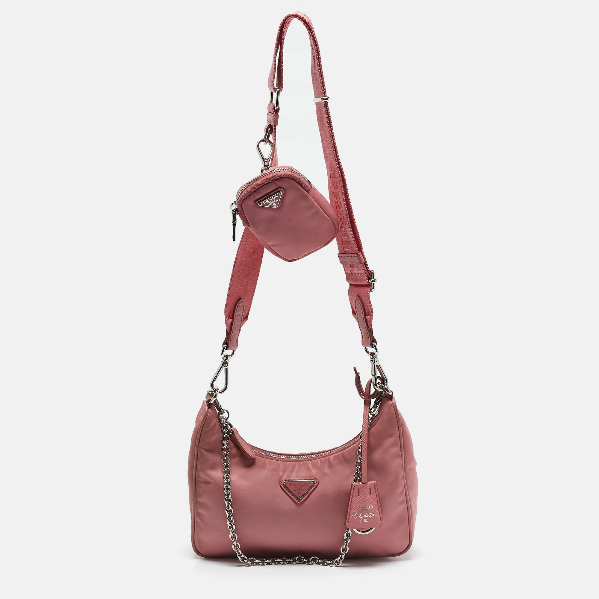 Prada Pink Nylon and Saffiano Leather Re-Edition 2005 Shoulder Bag
Prada Pink Nylon and Saffiano Leather Re-Edition 2005 Shoulder Bag