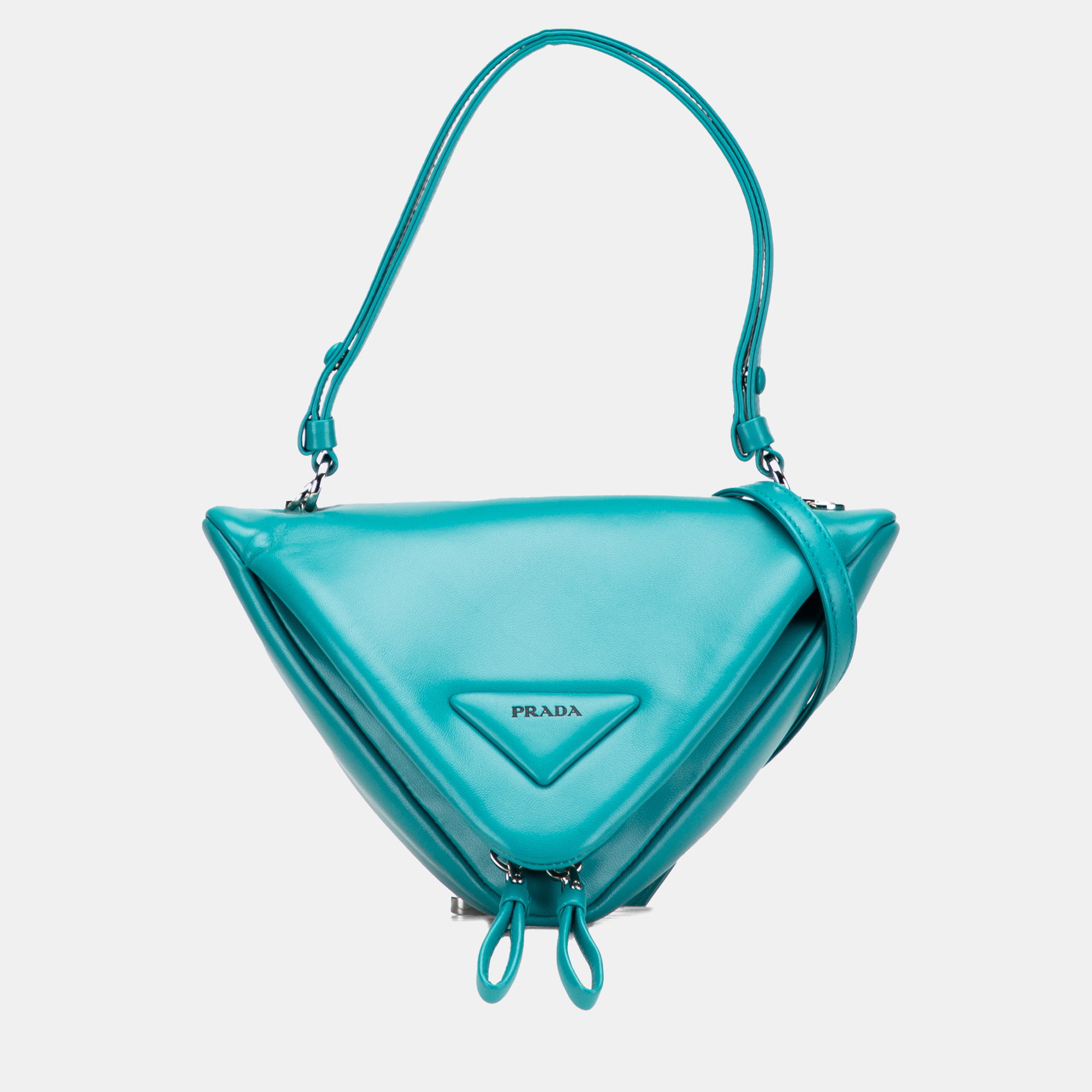 Prada Blue Nappa Padded Signaux Triangle Satchel
Prada Blue Nappa Padded Signaux Triangle Satchel