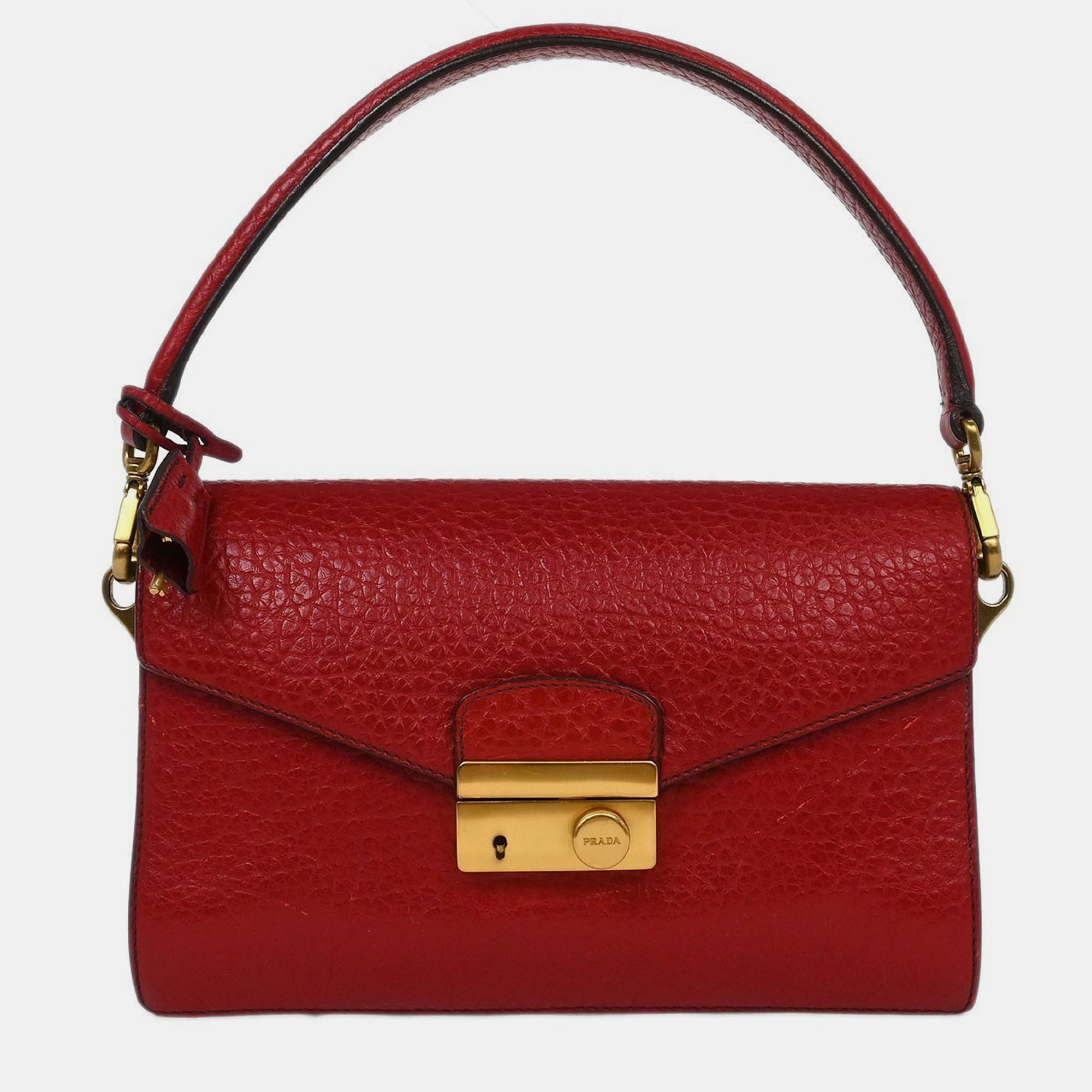 Prada Red Leather Handbag 
Prada Red Leather Handbag