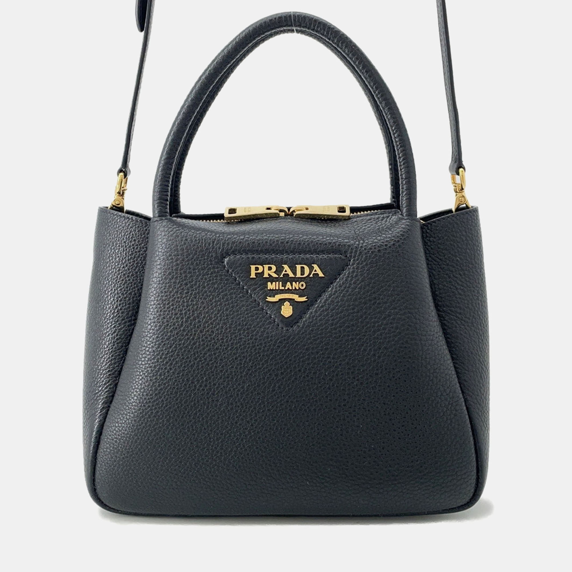 Prada Vitello Dino 2Way Handbag Black Leather
Prada Vitello Dino 2Way Handbag Black Leather