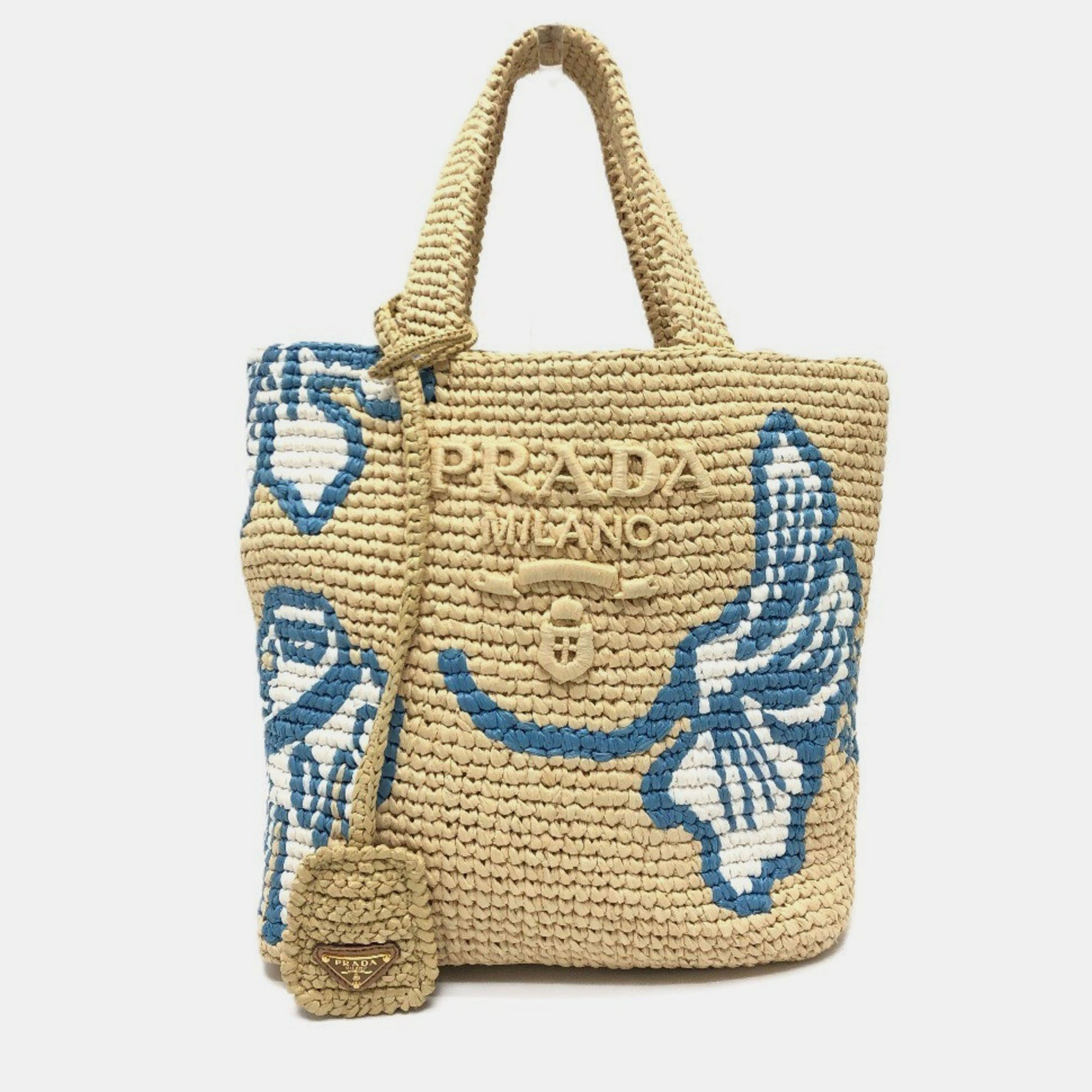 Prada Logo St. Barths Limited Edition Small Handbag Raffia Beige
Prada Logo St. Barths Limited Edition Small Handbag Raffia Beige