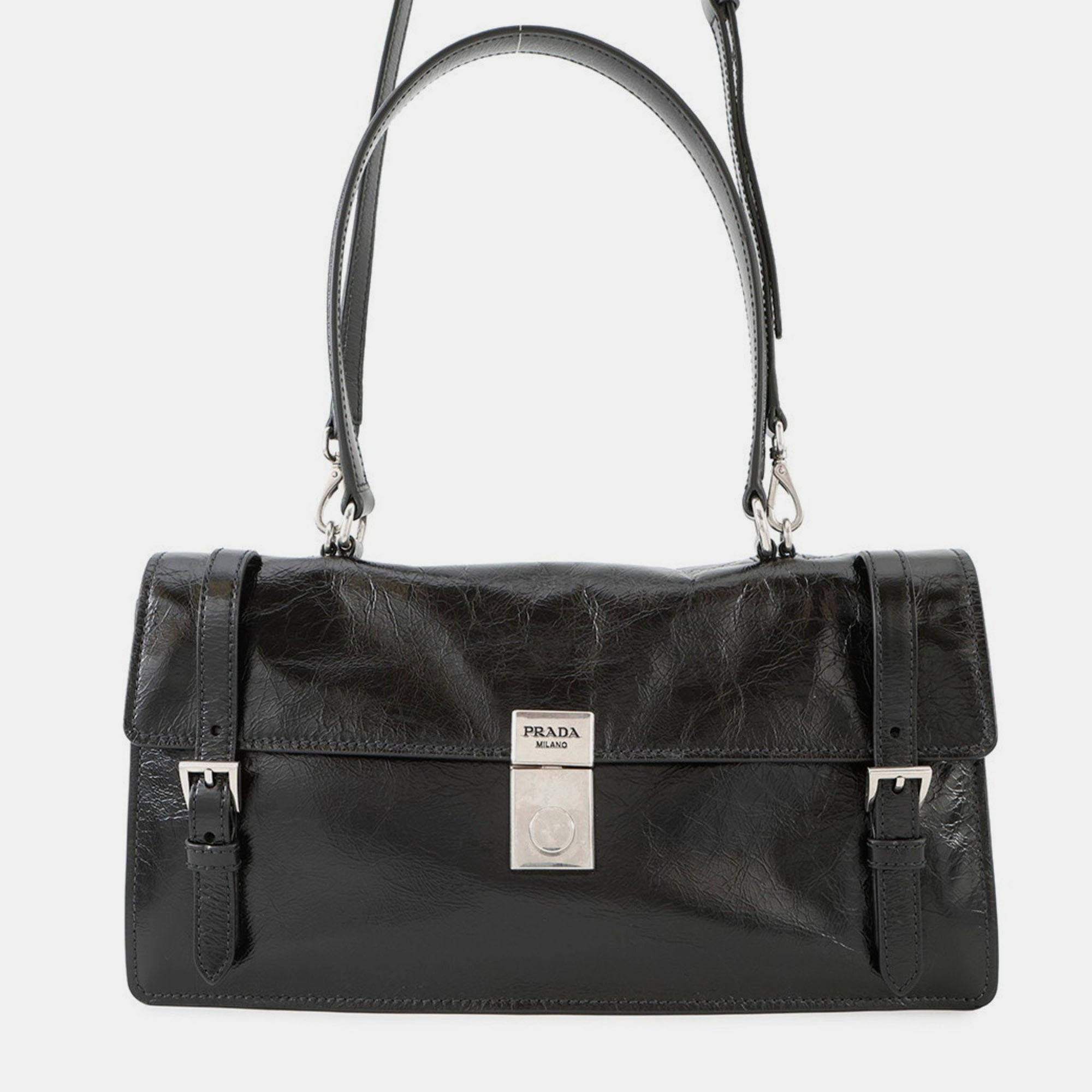 Prada Medium Leather Handbag 1Bn026 Prada 2-Way Shoulder Bag In Black
Prada Medium Leather Handbag 1Bn026 Prada 2-Way Shoulder Bag In Black