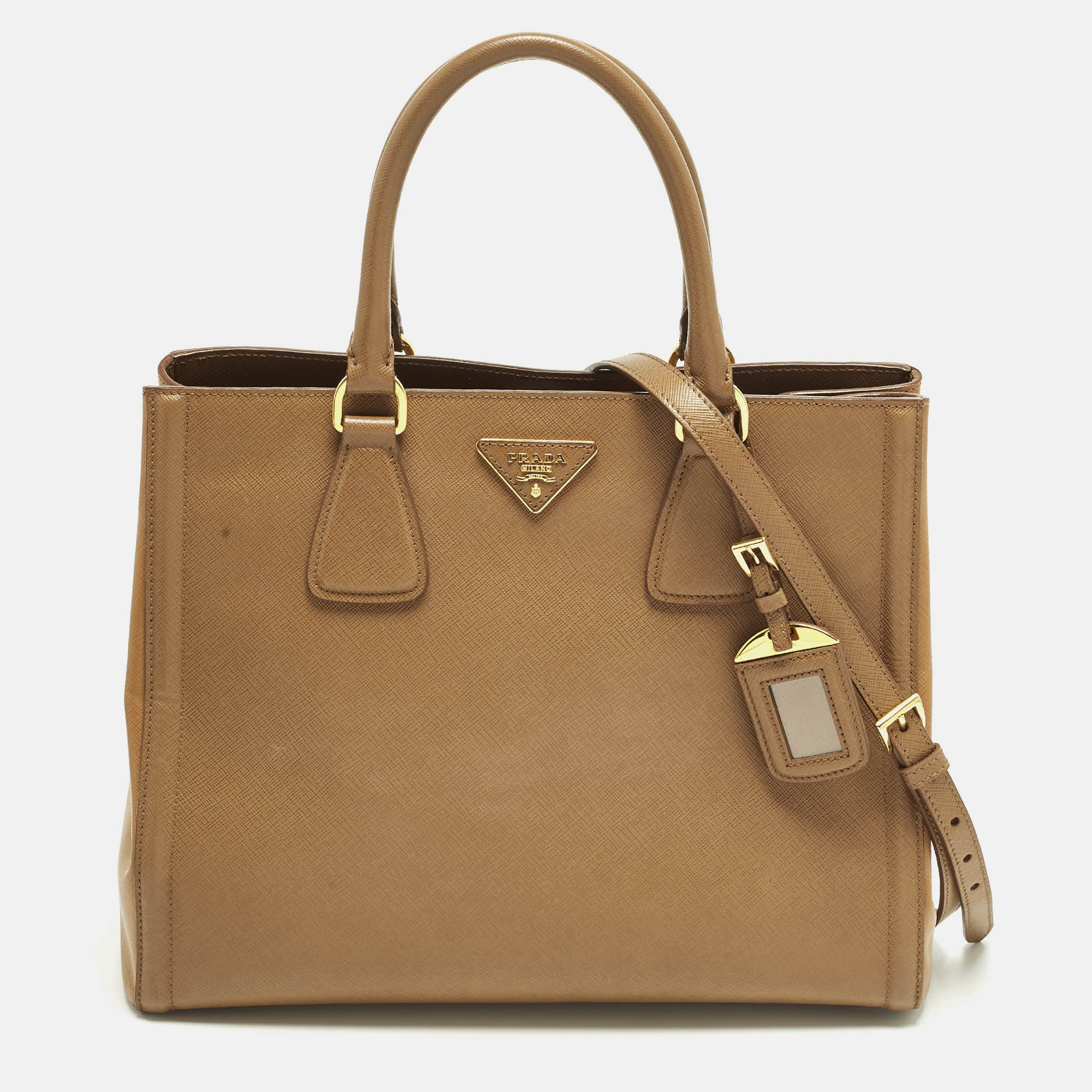 Prada Gardener's Tan Saffiano Lux Leather Tote
Prada Gardener's Tan Saffiano Lux Leather Tote