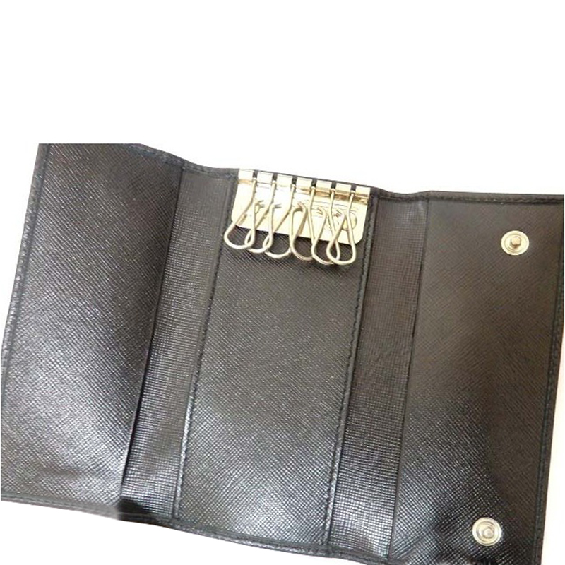Prada Black Saffiano Leather Key Case Holder 
Prada Black Saffiano Leather Key Case Holder