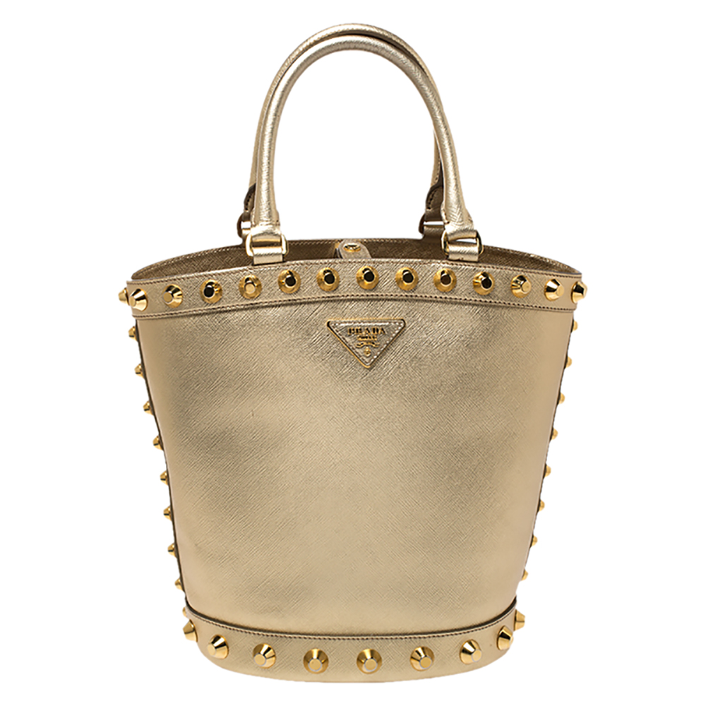 prada studded bucket bag