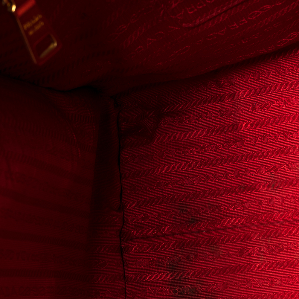Prada Red Saffiano Lux Leather Tote