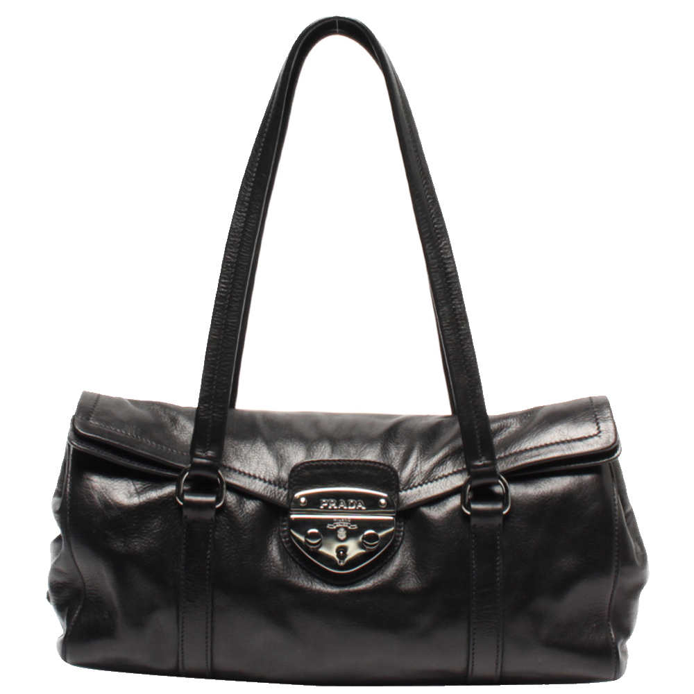 Prada Black Soft Calf Leather Easy Bag