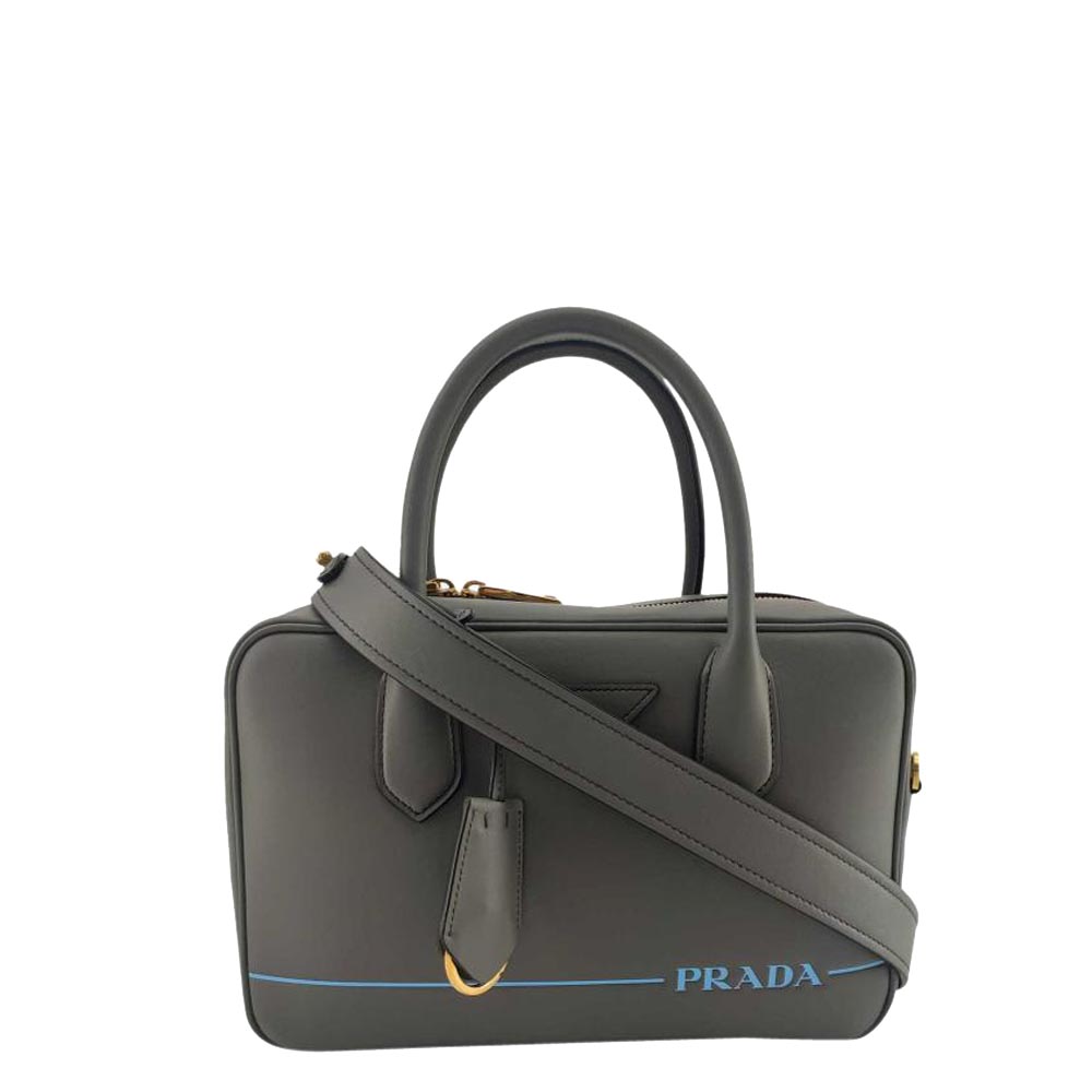 Prada Grey Leather Mirage Medium Bag
