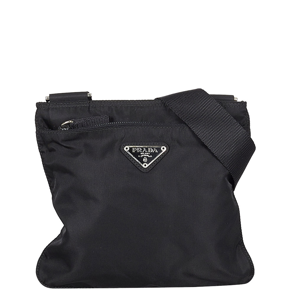 Prada Black Nylon Tessuto Shoulder Bag