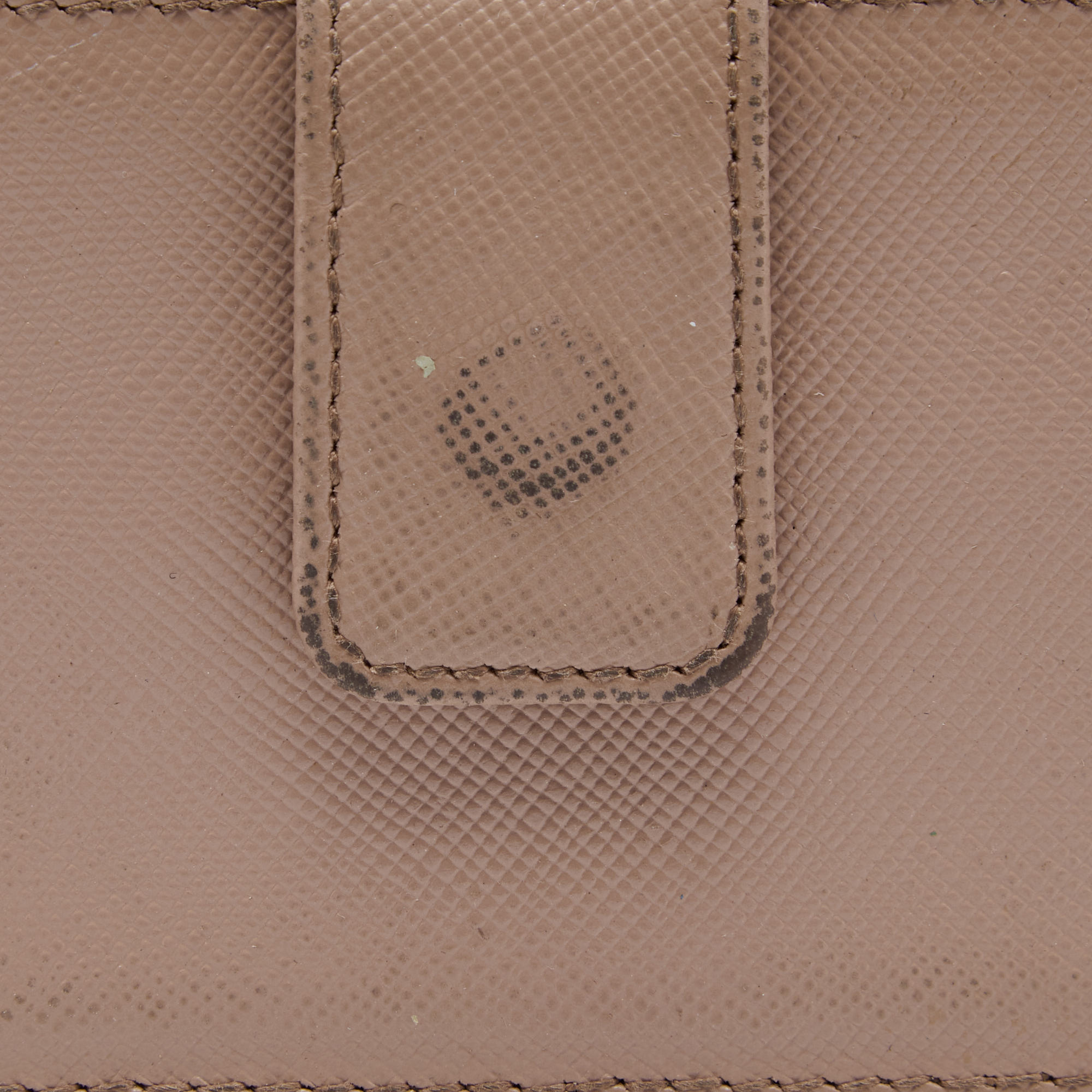 Prada Beige Saffiano Leather 5 Gusset Card Holder