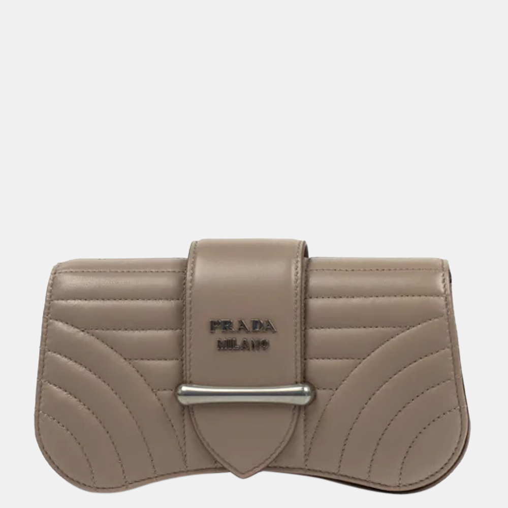 Prada Beige Leather Sidonie Shoulder Bag