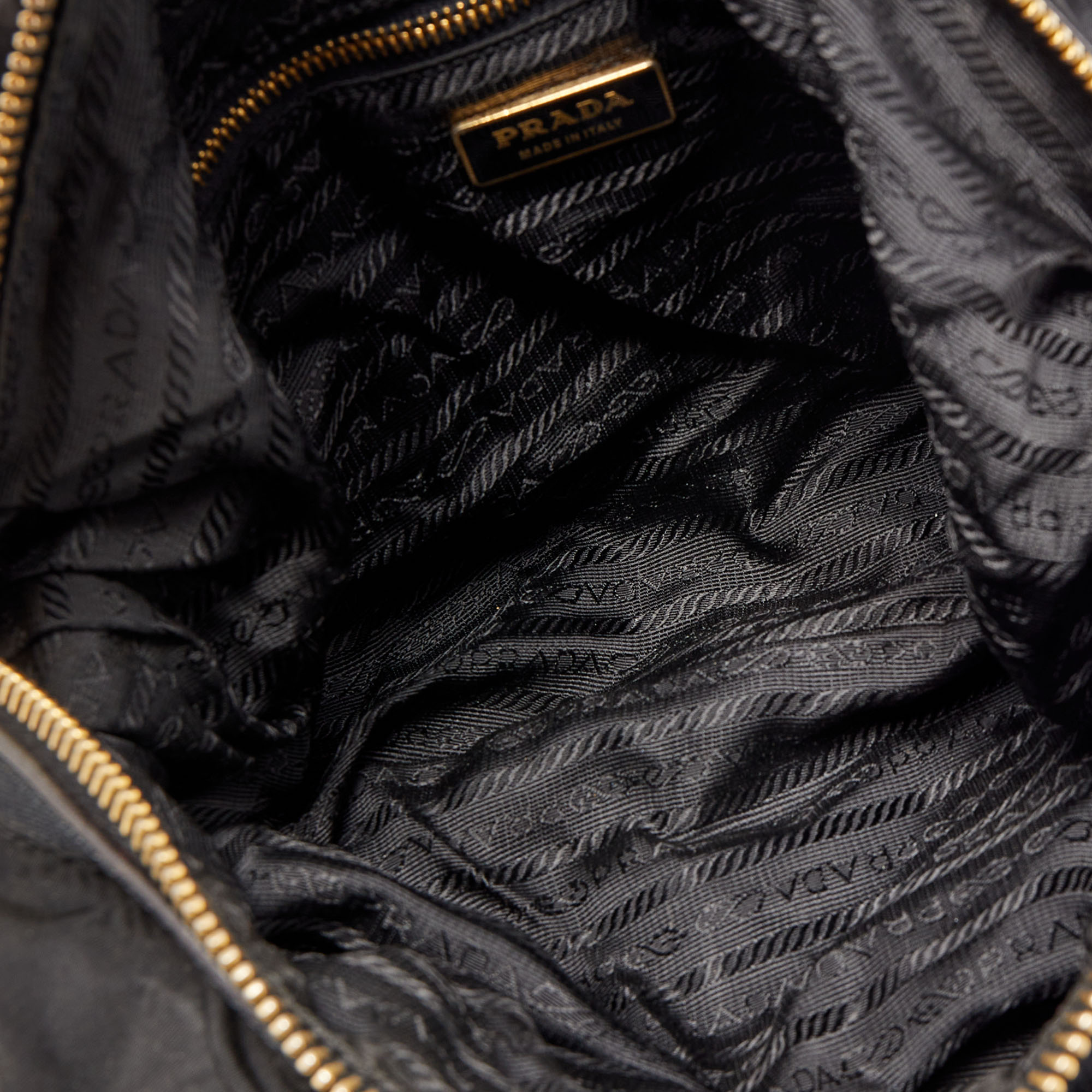 Prada Black Leather And Nylon Satchel