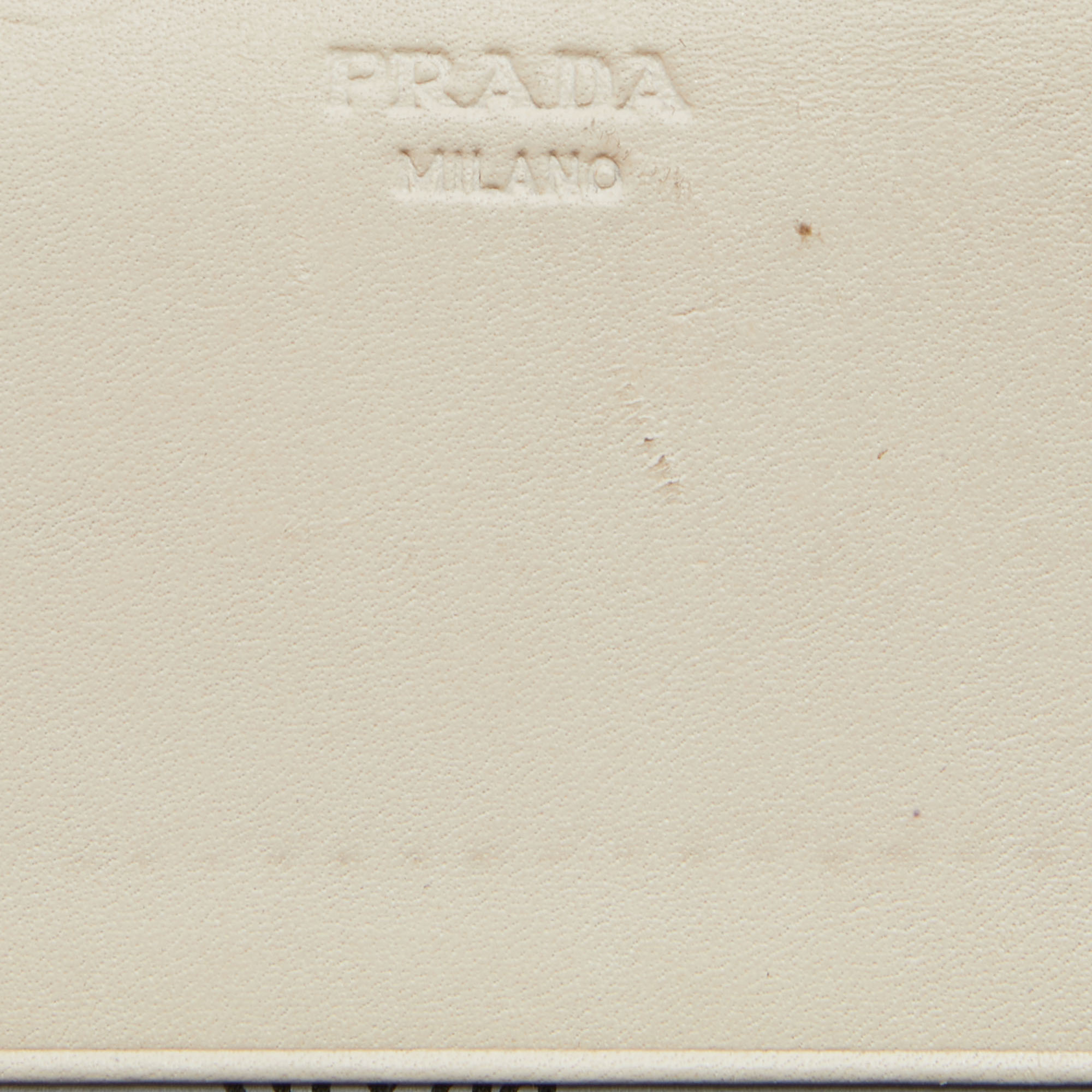 Prada Beige Jacquard Logo Canvas And Leather Flap Continental Wallet