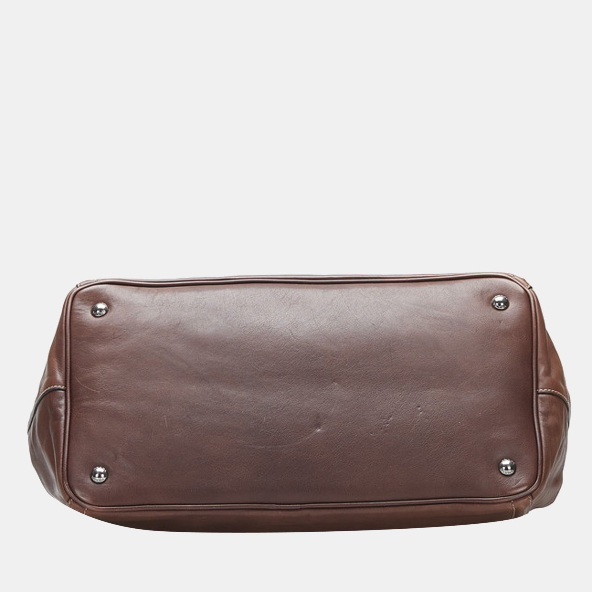 Prada Brown Leather Nocciolo Handbag