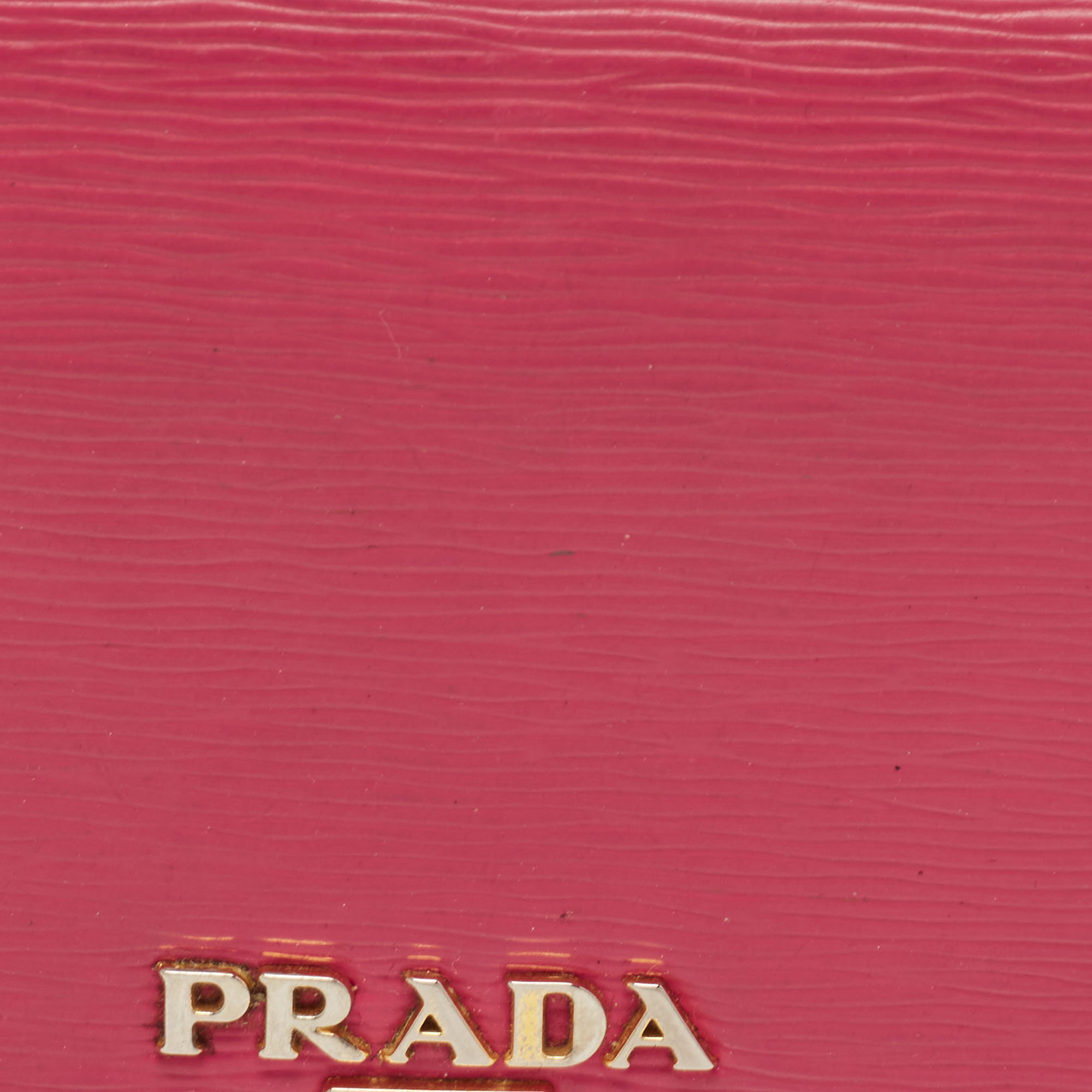 Prada Pink Move Leather Logo Trifold Wallet