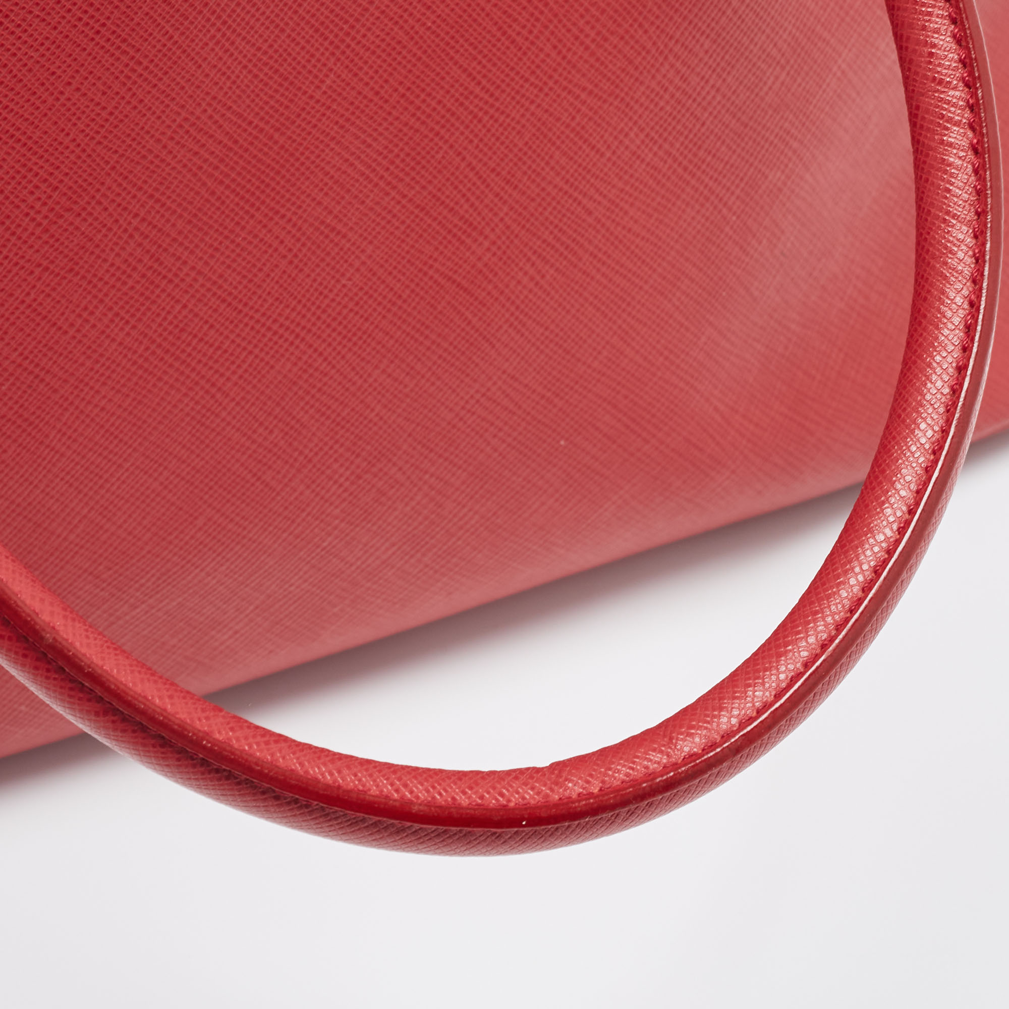 Prada Red Leather Medium Galleria Tote Bag