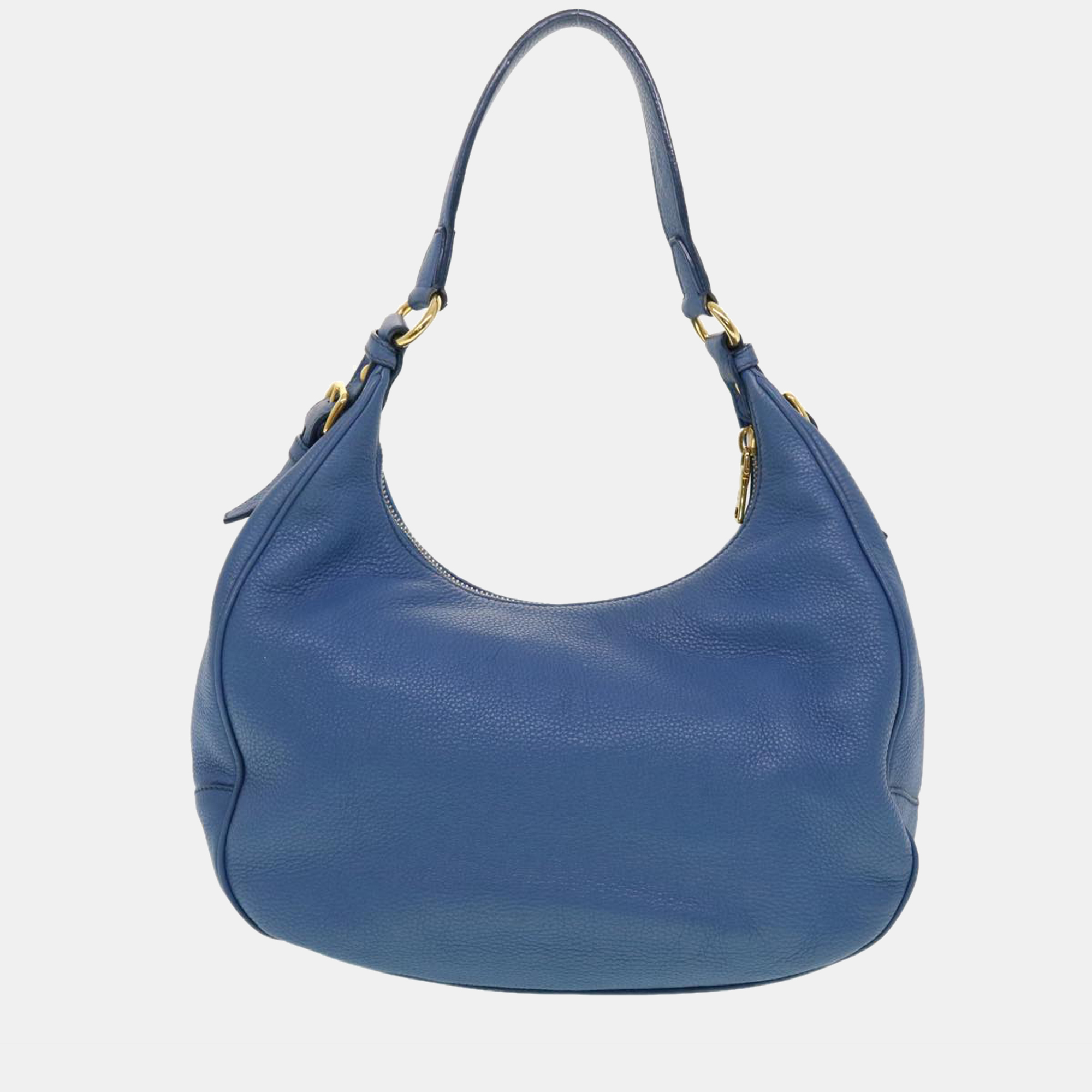 Prada Blue Leather Logo Bag