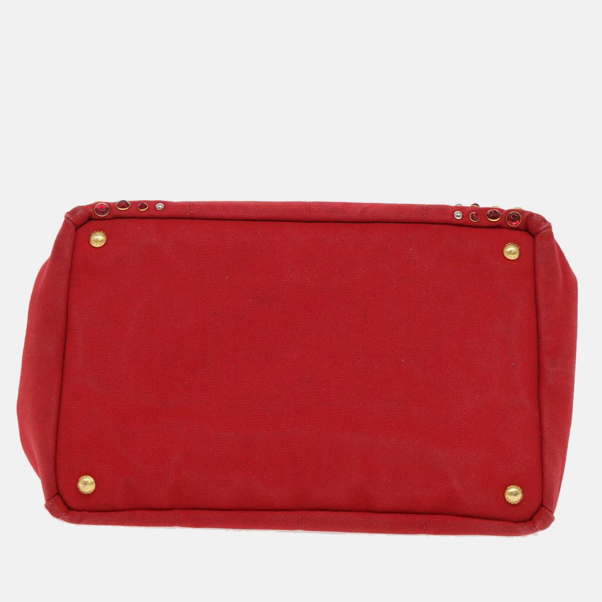 Prada Red Canvas Canapa Bag