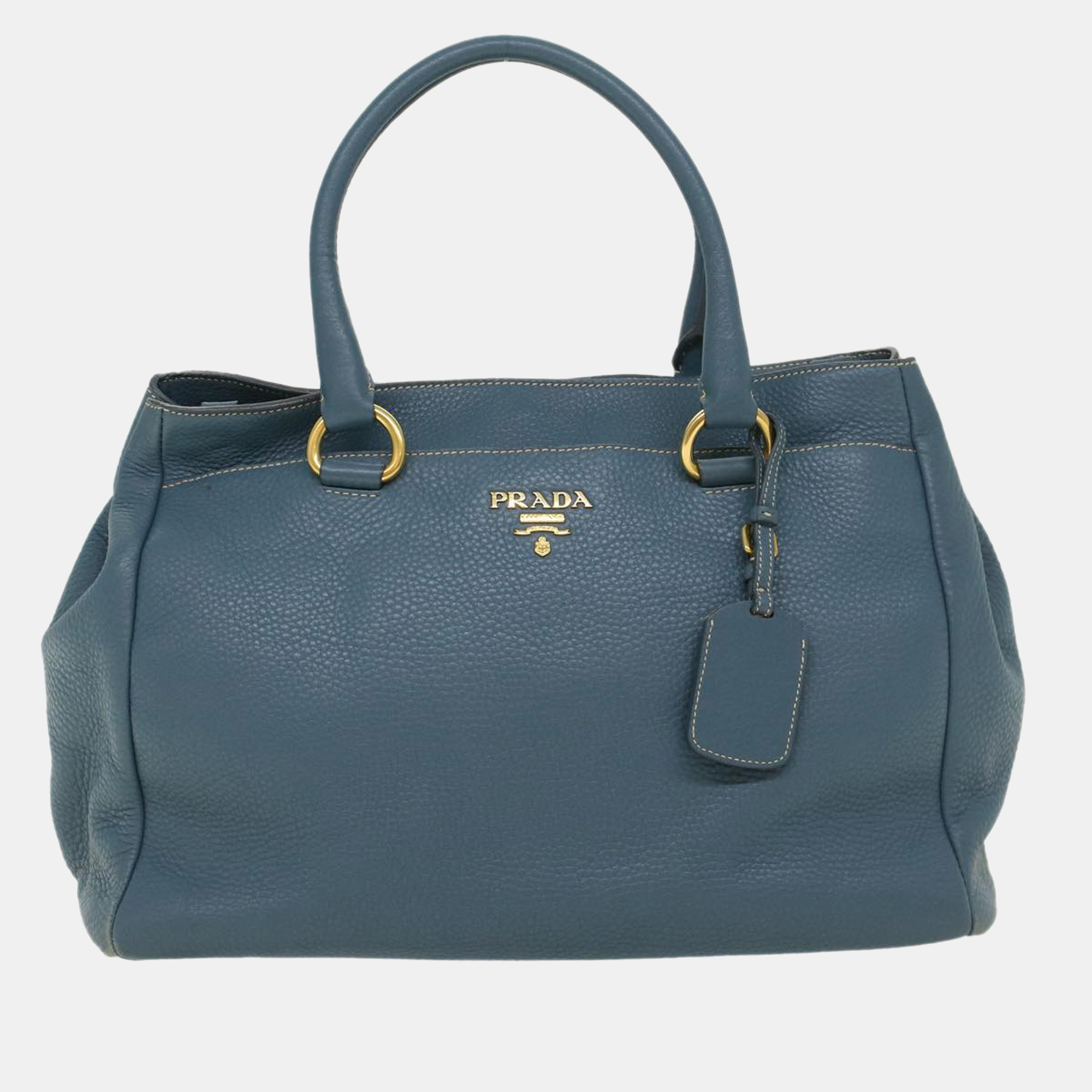 Prada Blue Leather Vitello Bag