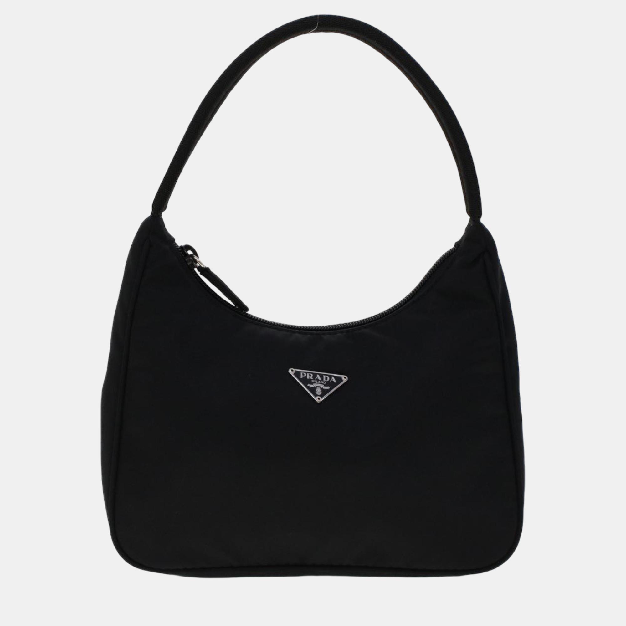 Prada Black Nylon Re-edition Hobo Bag