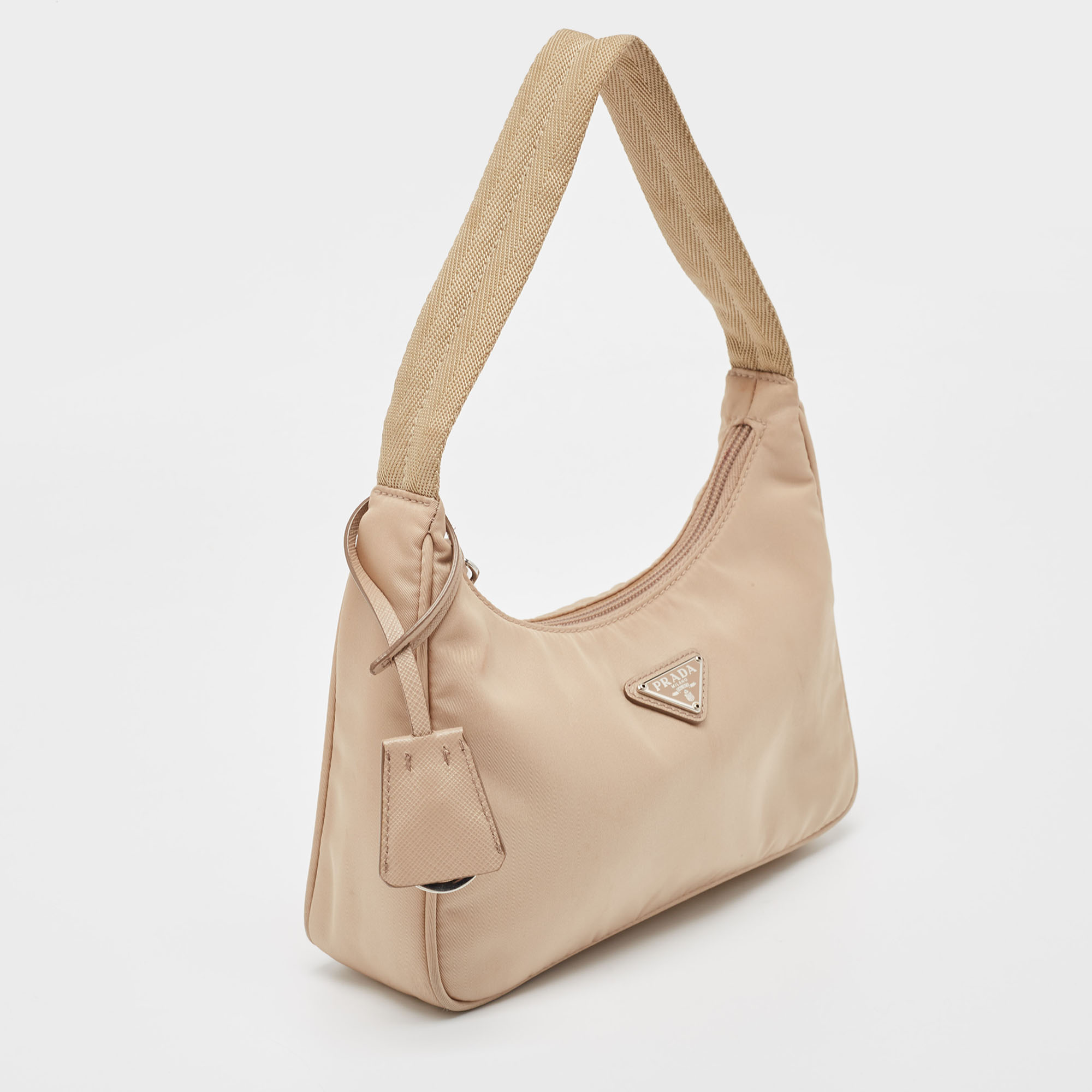 Prada Beige Nylon Mini Re-Edition 2000 Shoulder Bag