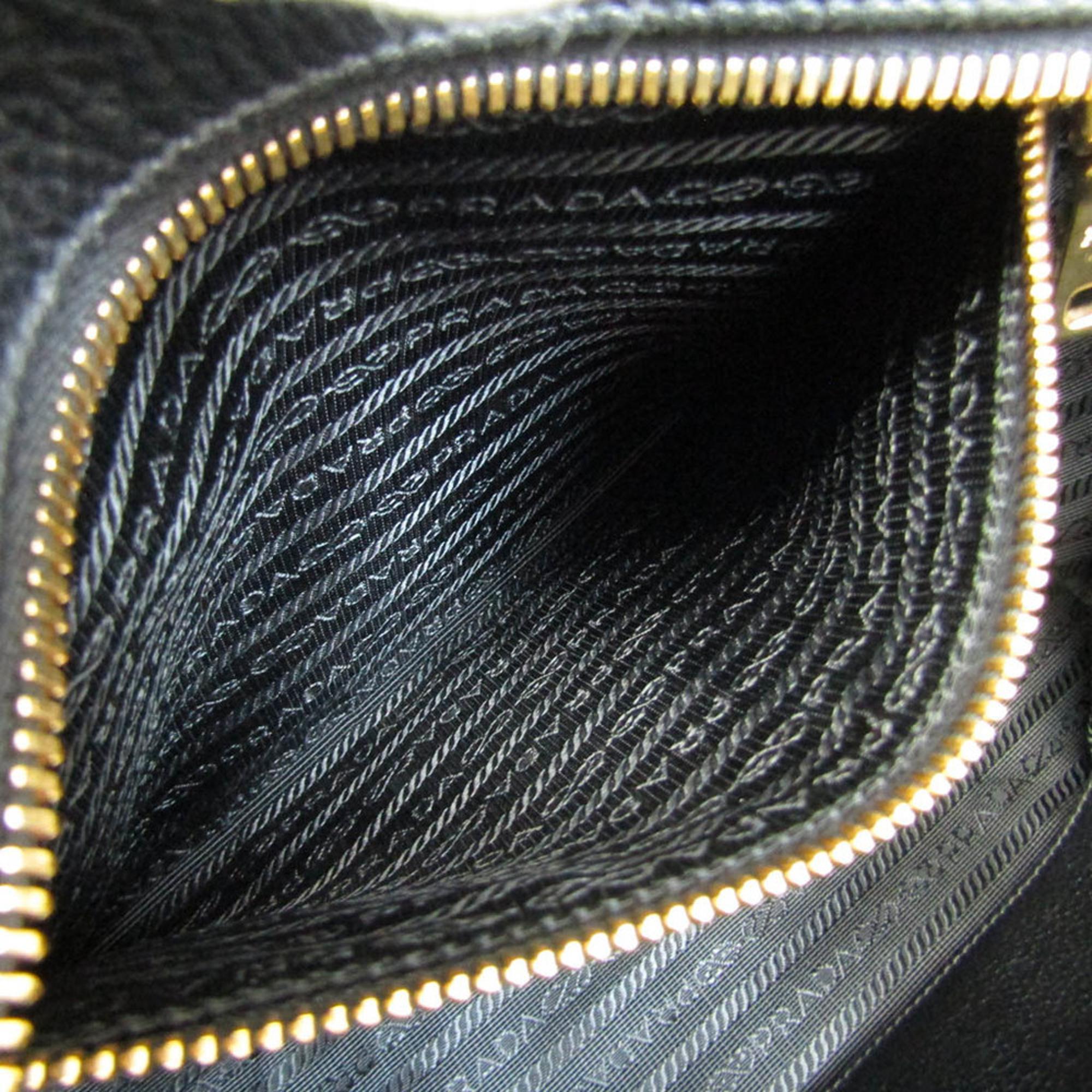 Prada Black Leather Vitello Phenix Tote Bag
