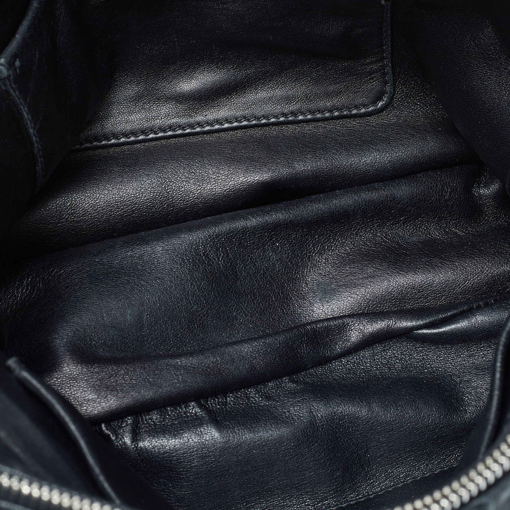 Prada Black Gaufre Leather Double Zip Tote