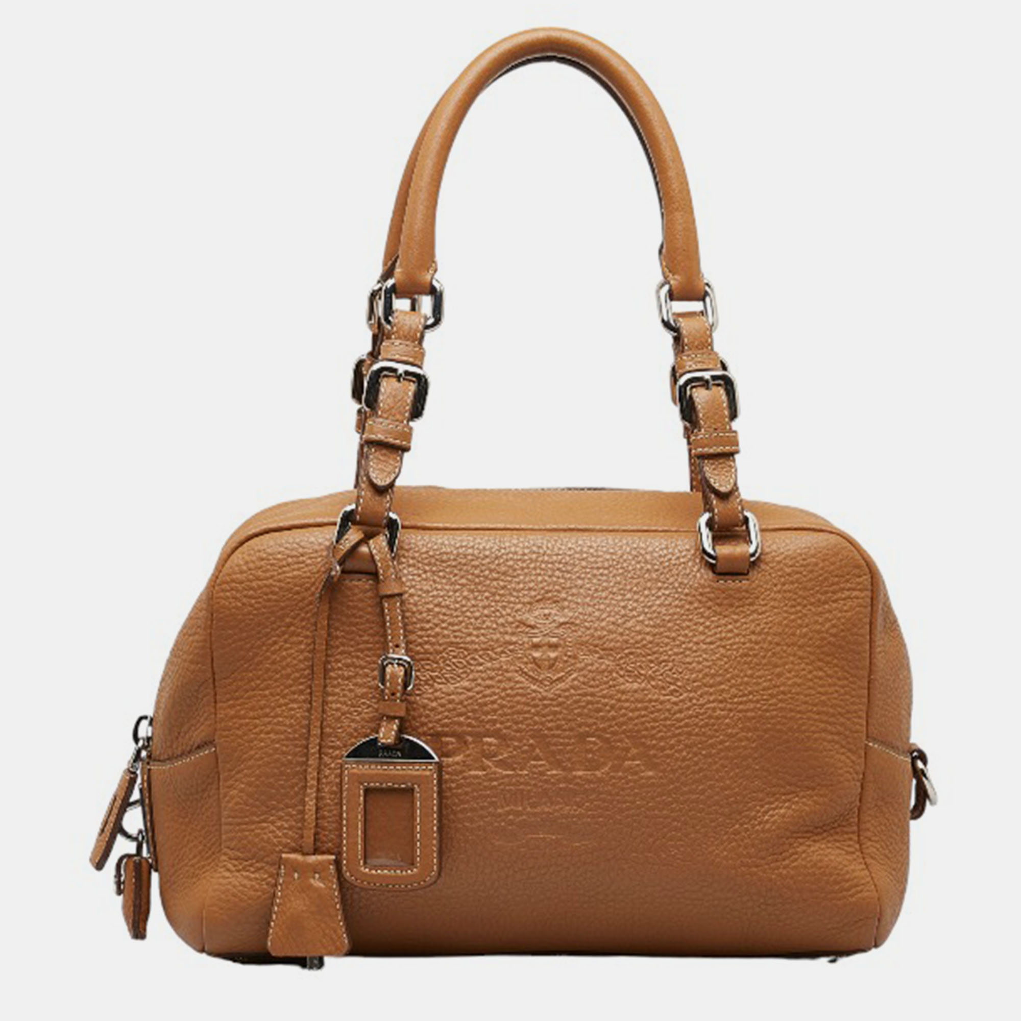 Prada Brown Leather Bowler Bag