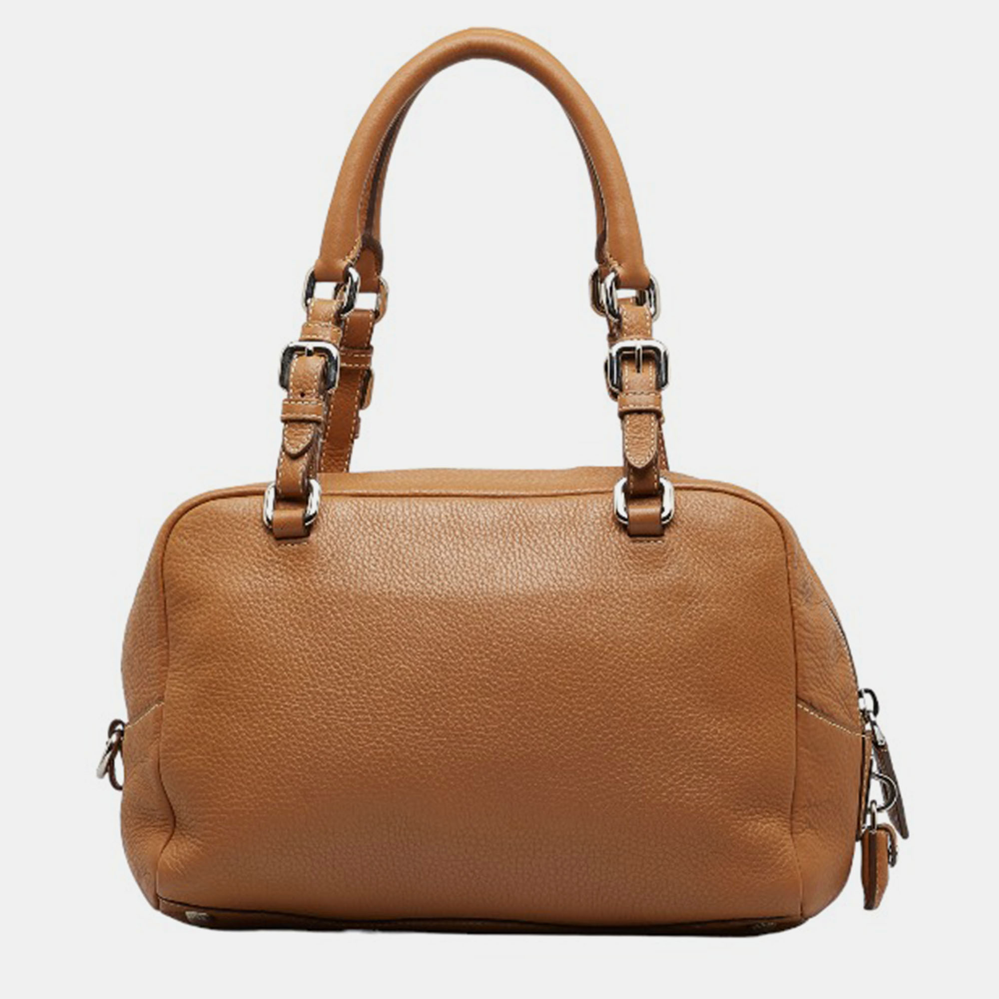Prada Brown Leather Bowler Bag