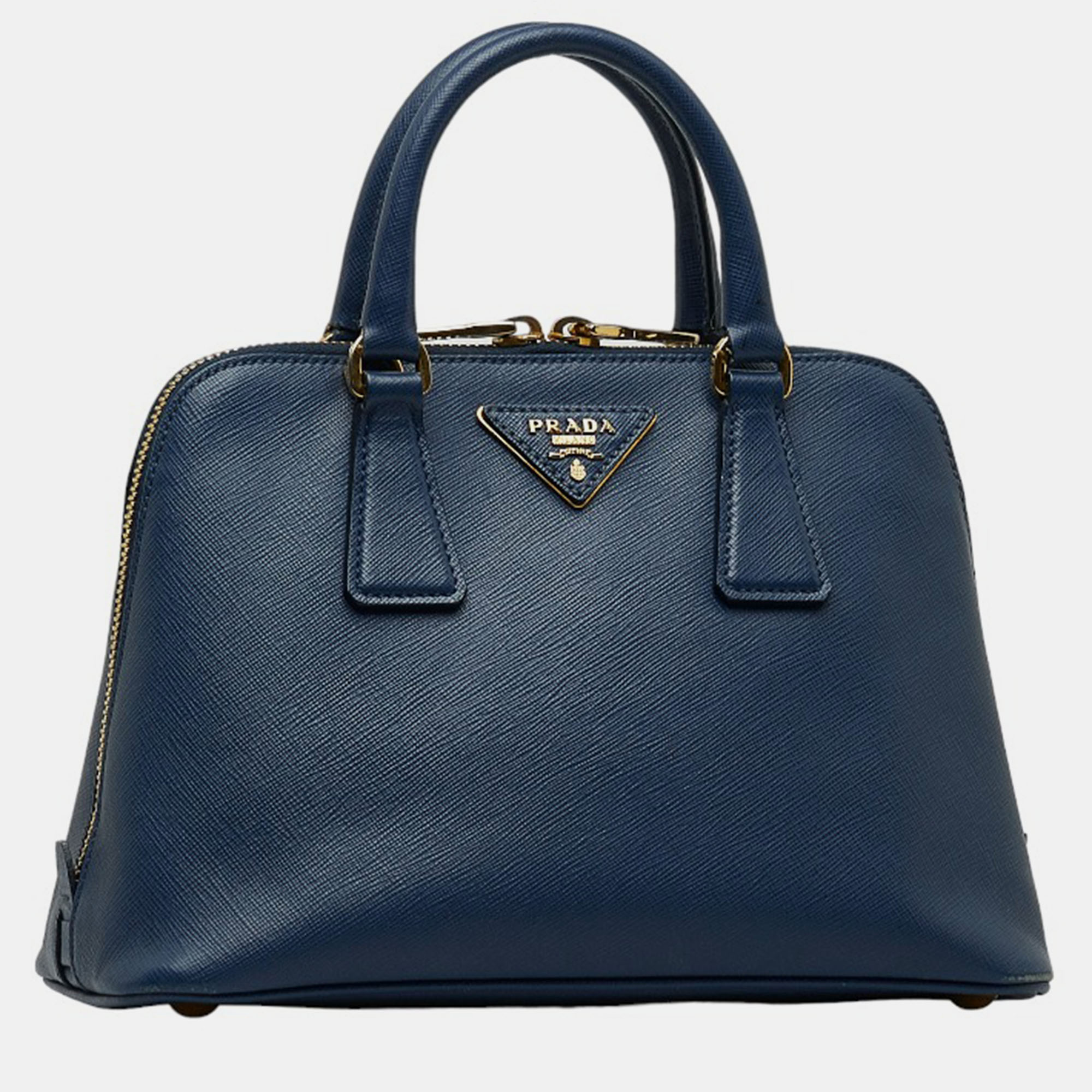 Prada Blue Saffiano Leather Promenade Bag