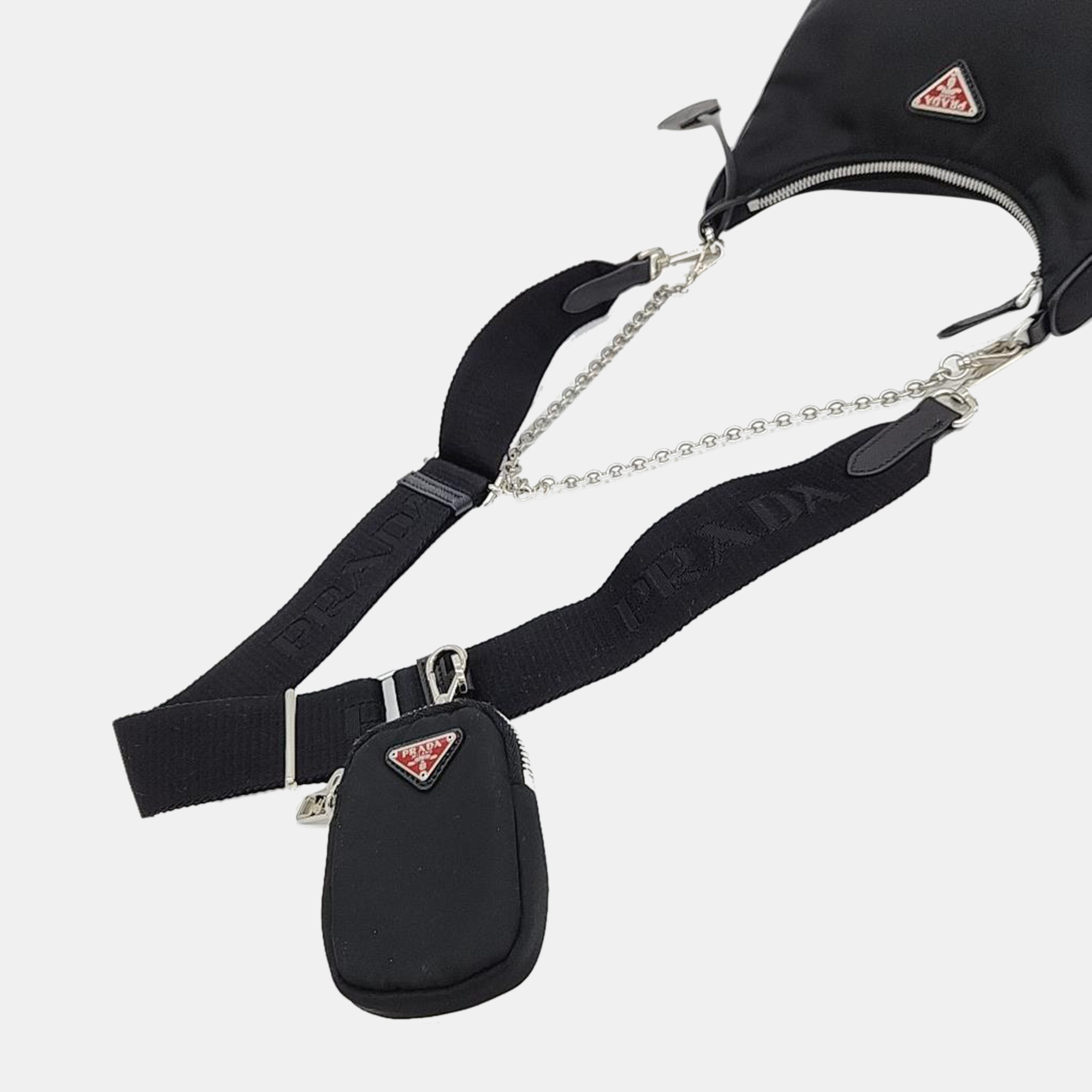 Prada Tesuto Chain Strap Hobo Bag