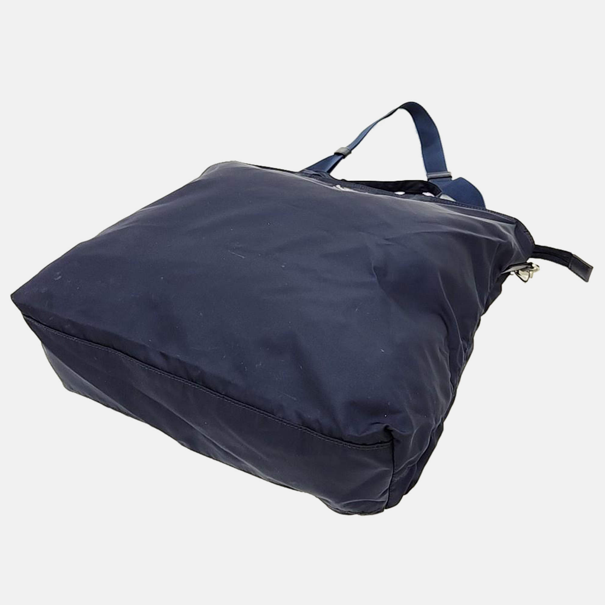 Prada Navy Blue Nylon Tote And Shoulder Bag