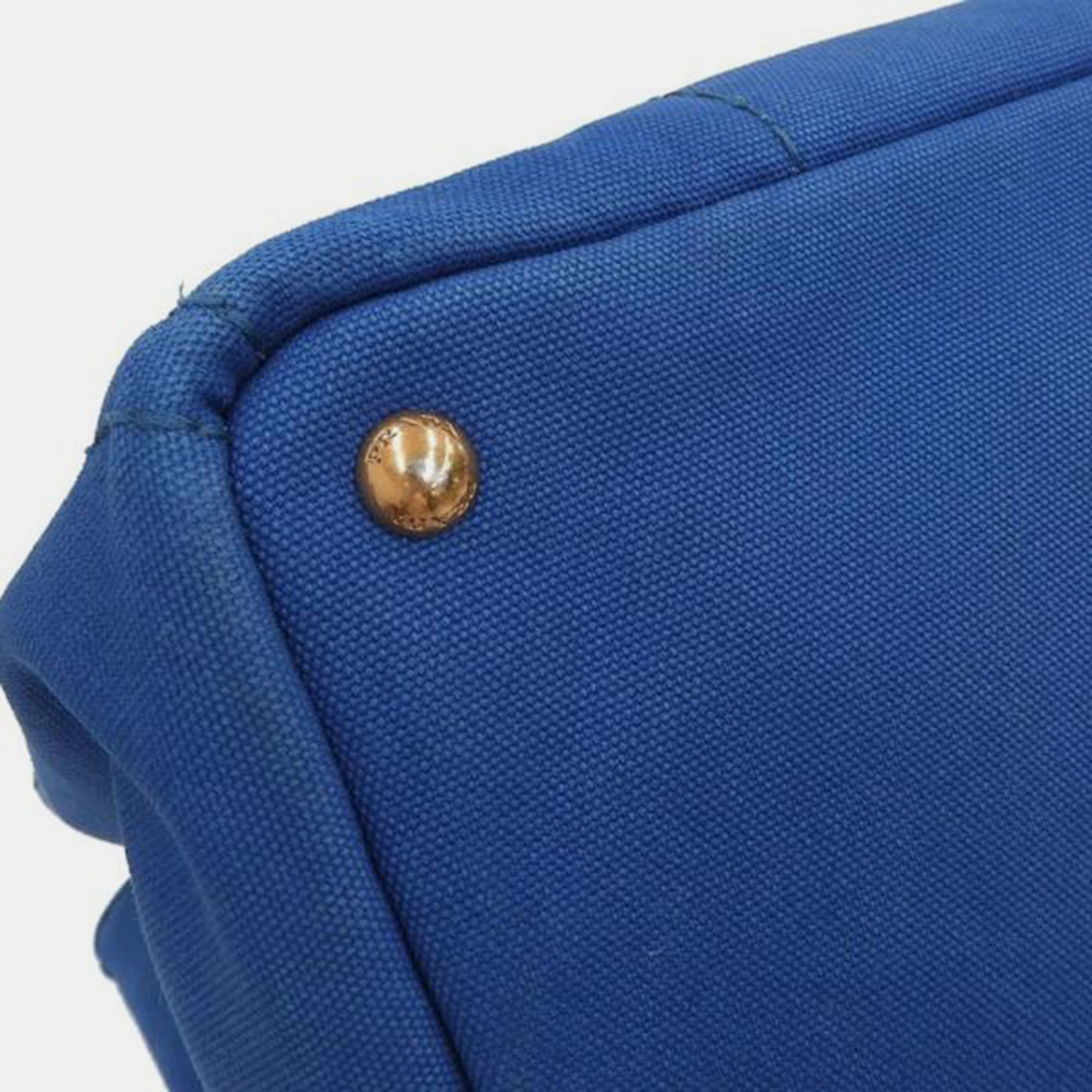 Prada Blue Canvas Canapa Logo Handbag