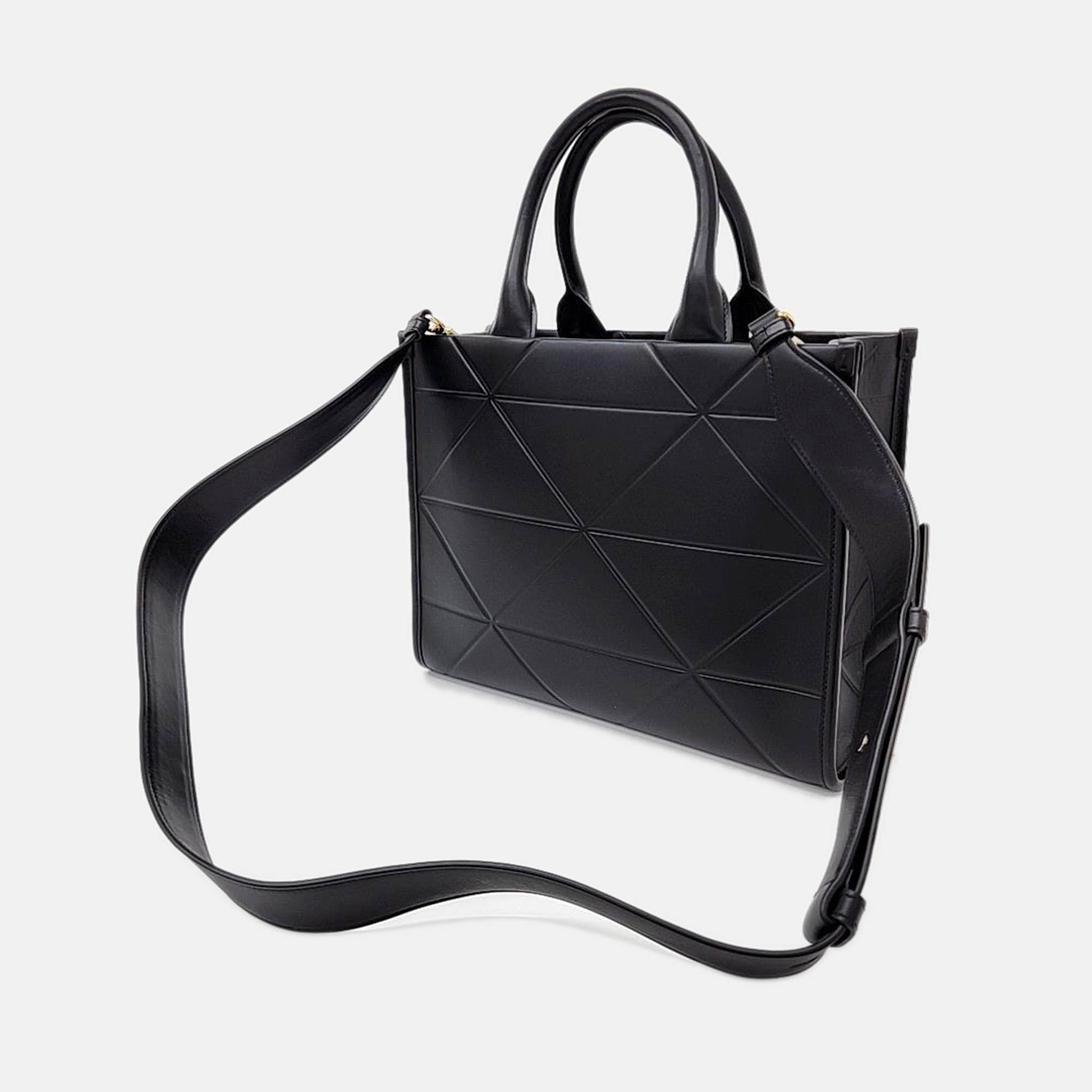 Prada Black Leather Tote & Shoulder Bag