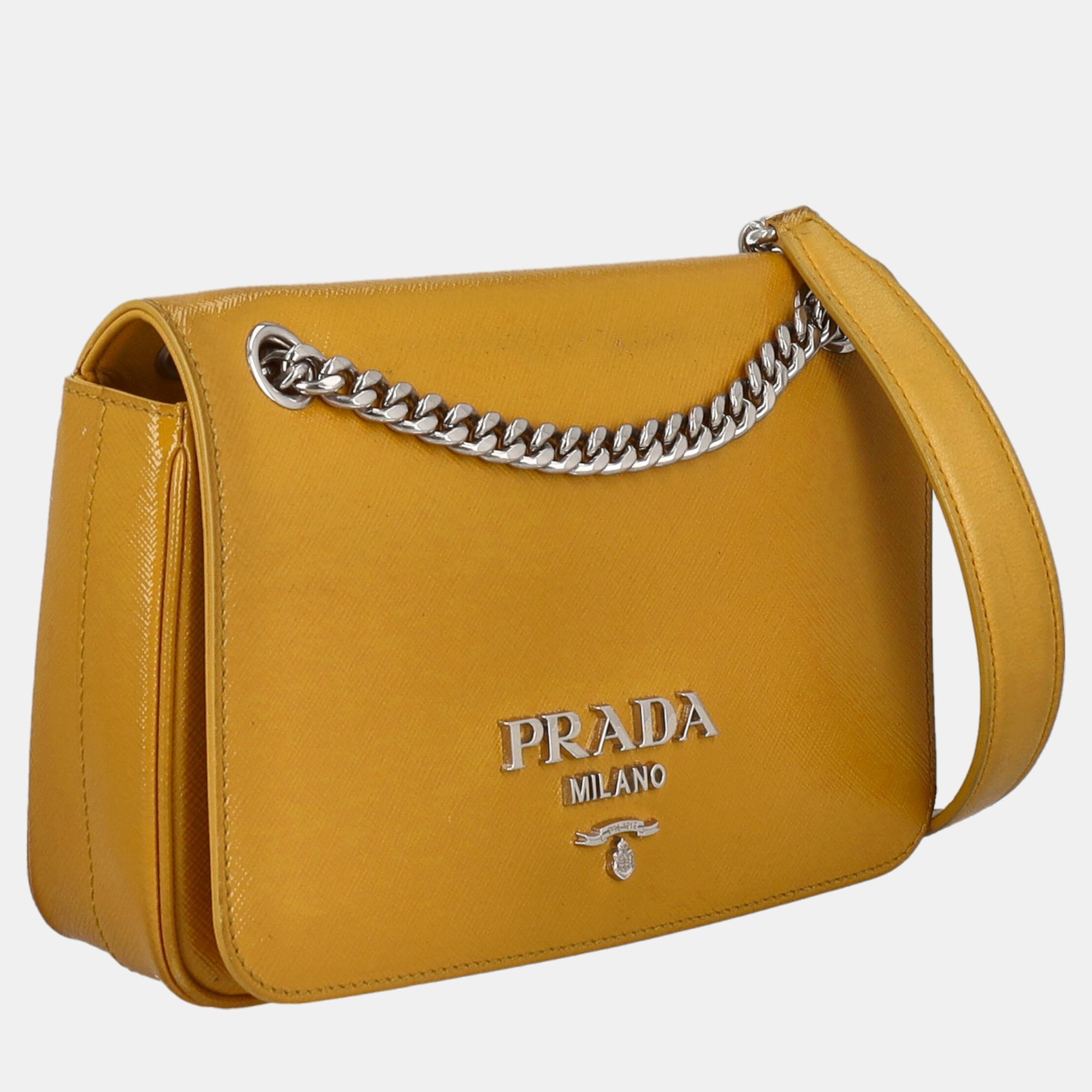 Prada Women's Leather Cross Body Bag - Yellow
Prada Women's Leather Cross Body Bag - Yellow