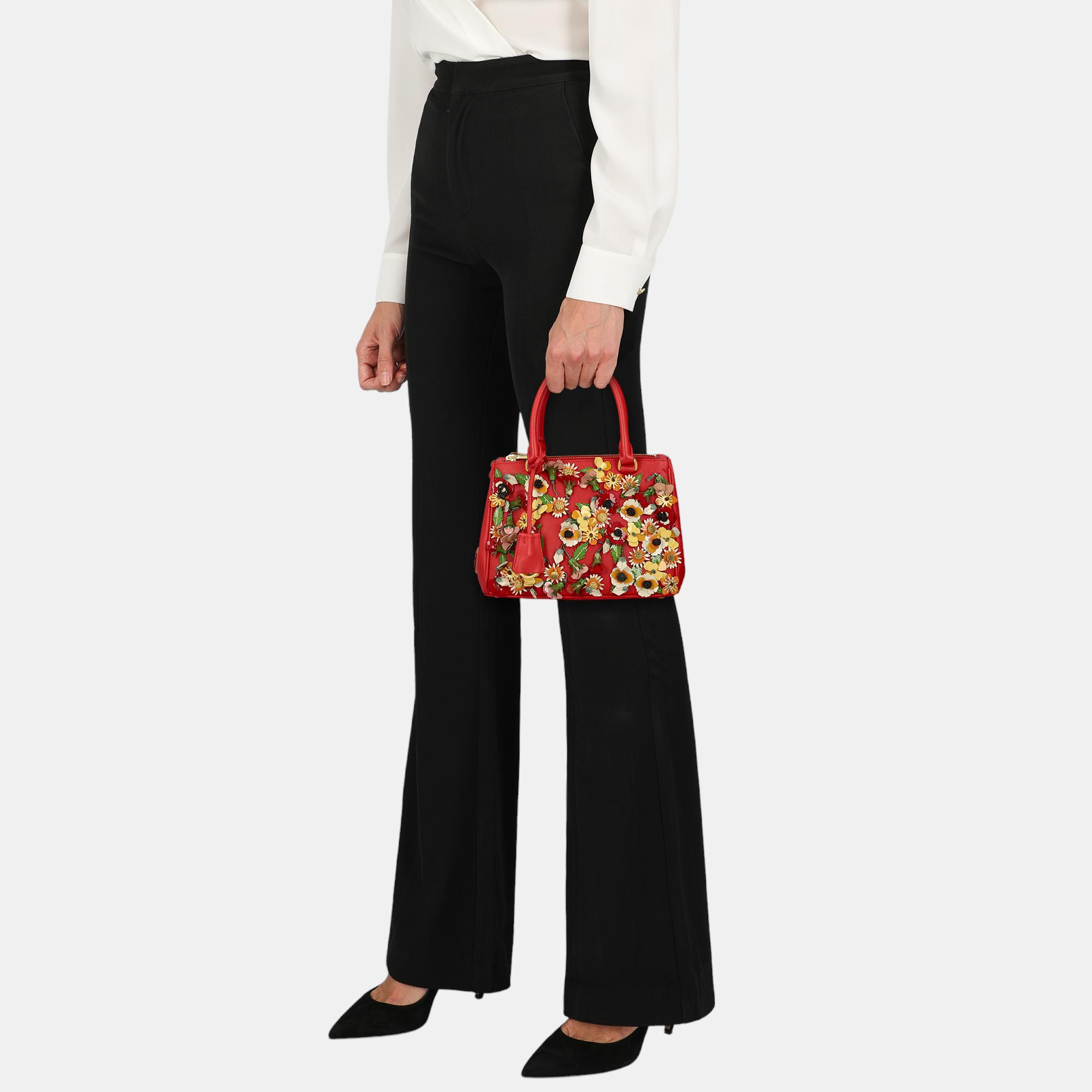 Prada  Women's Leather Handbag - Red - One Size