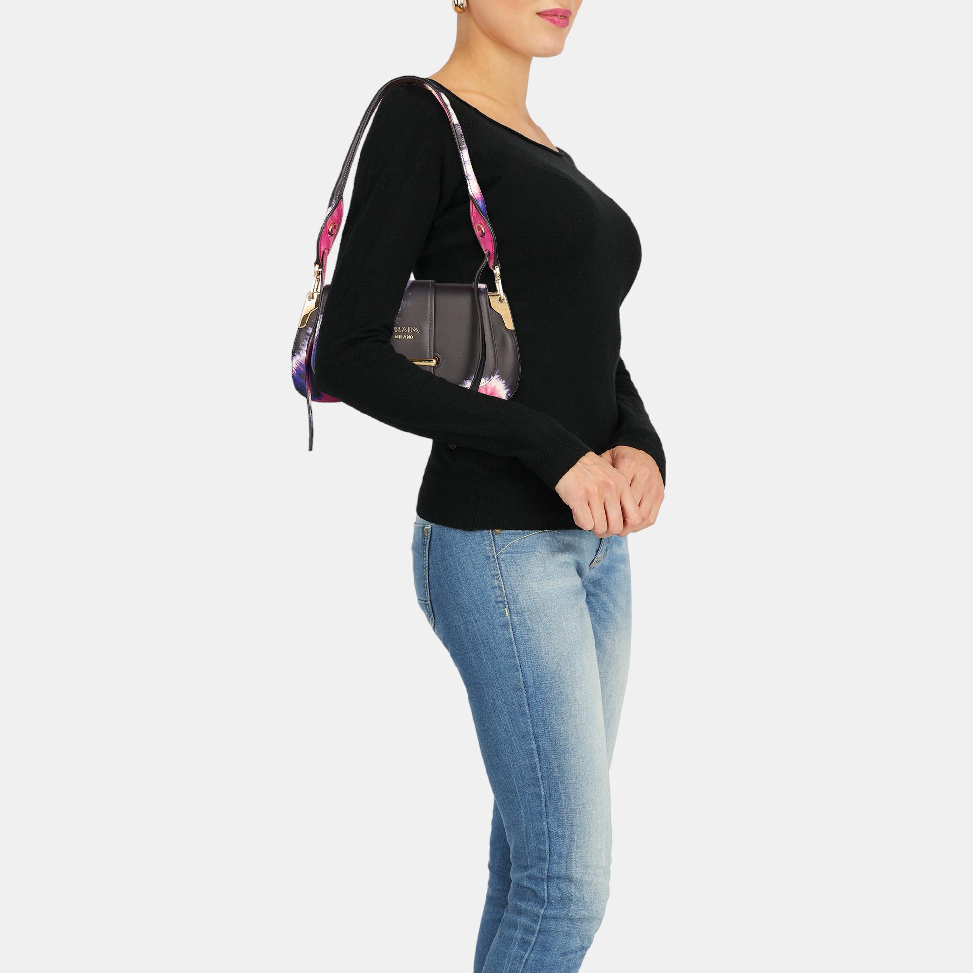 Prada  Women's Leather Hobo Bag - Black - One Size
