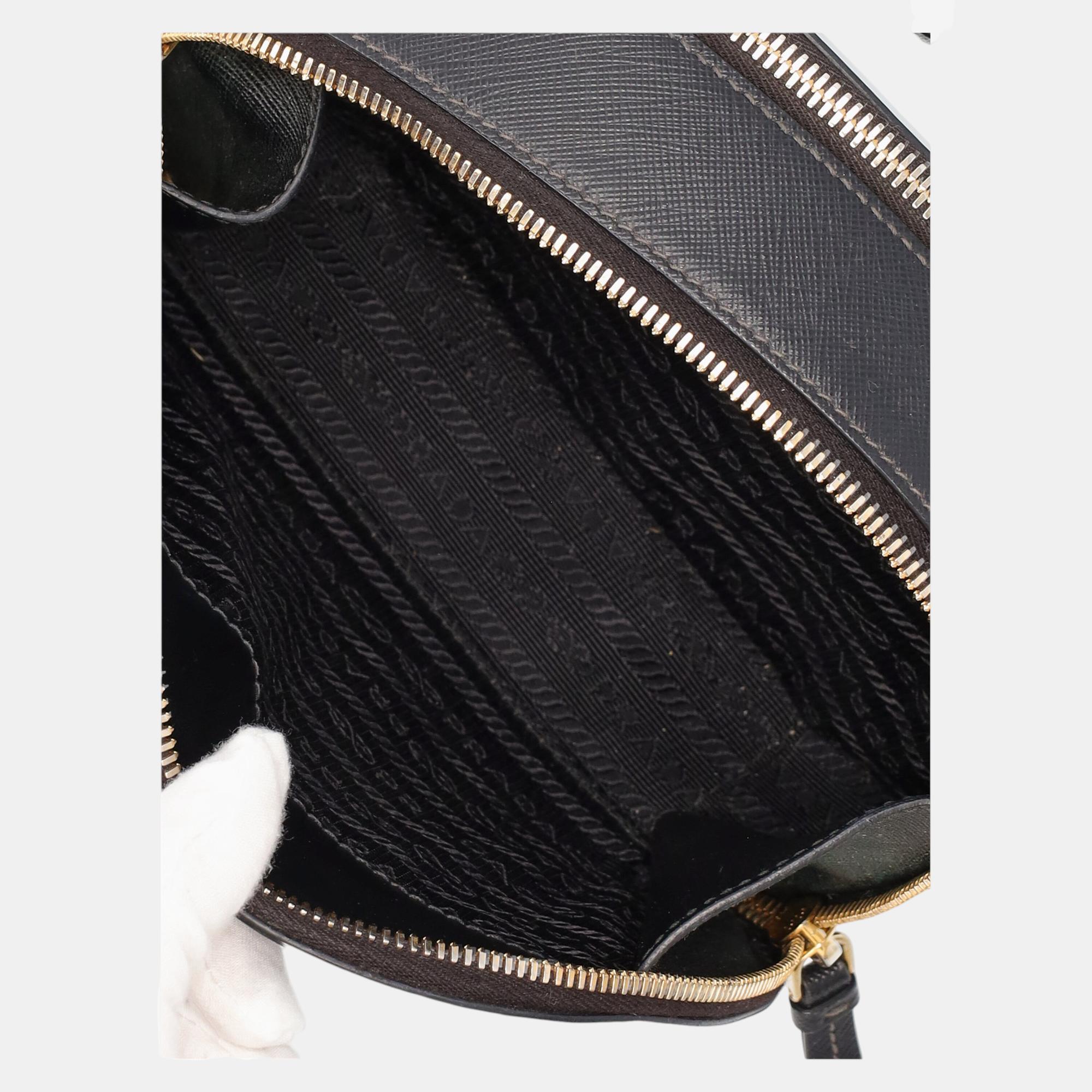 Prada  Women's Leather Clutch Bag - Black - One Size