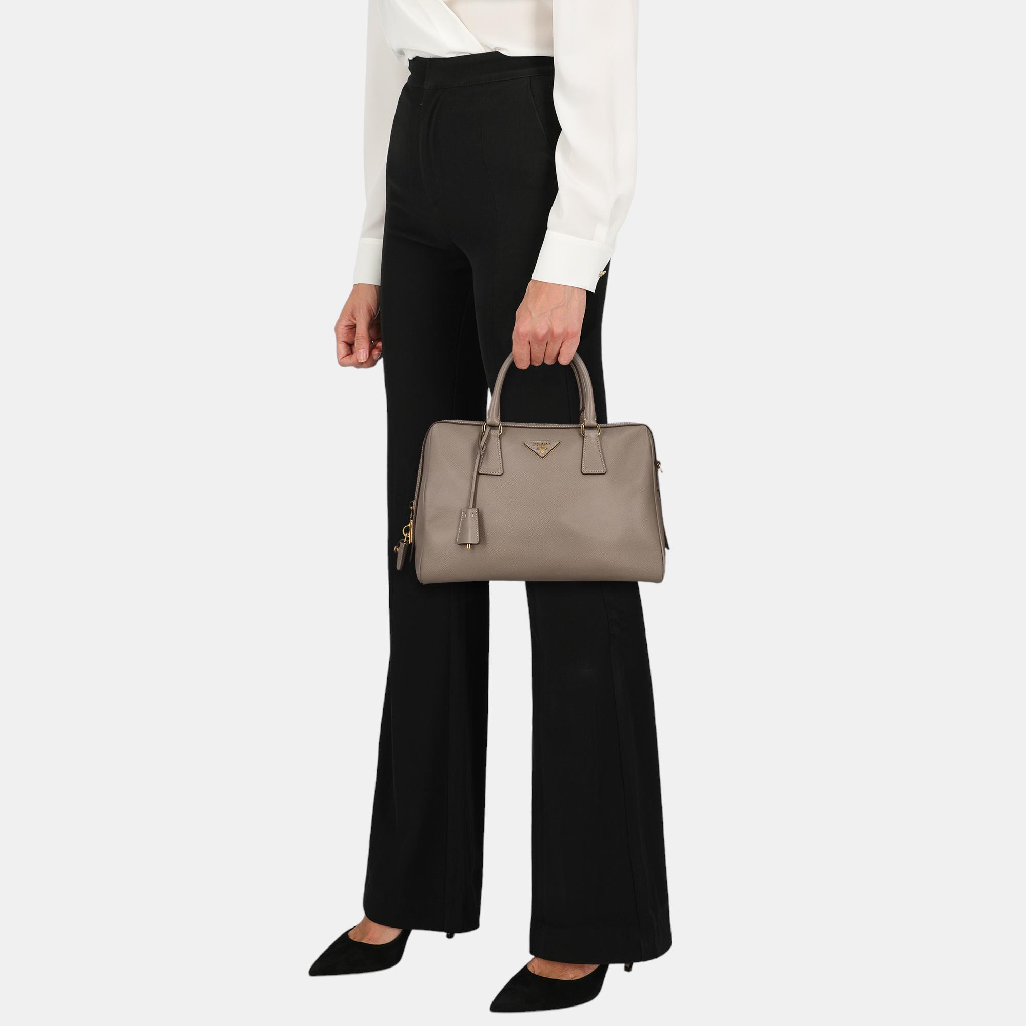 Prada  Women's Leather Tote Bag - Grey - One Size