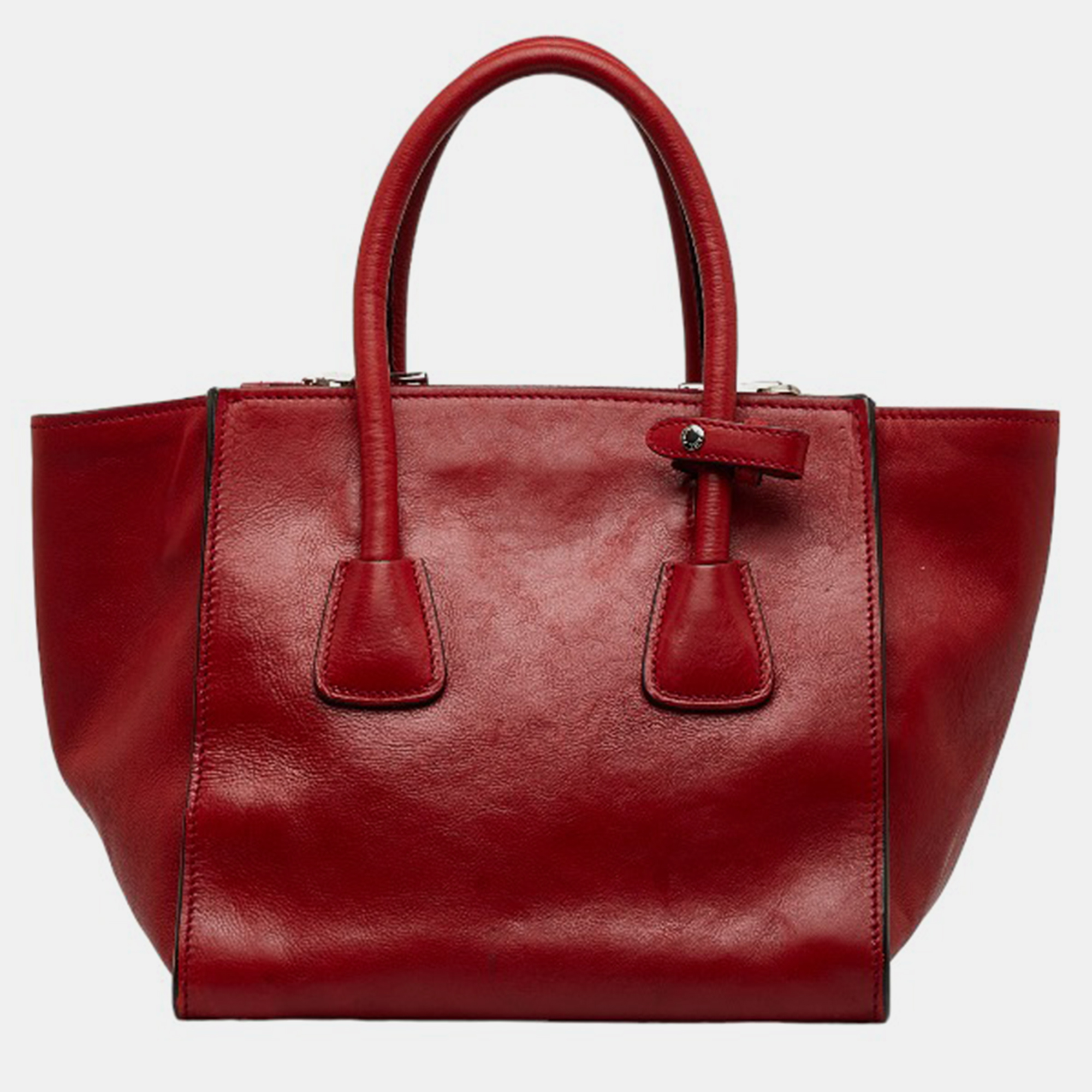 Prada Red Twin Pocket Tote Bag