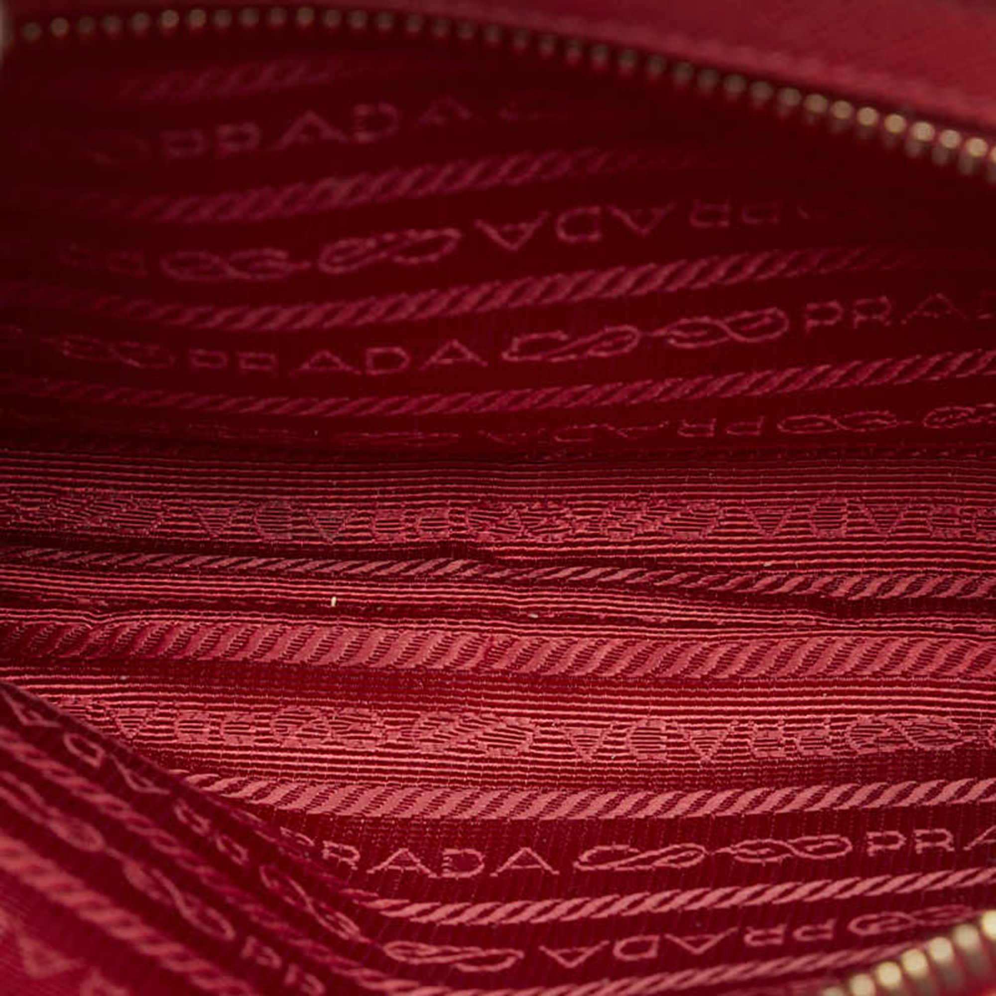 Prada Red Saffiano Lux Double Zip Crossbody Bag