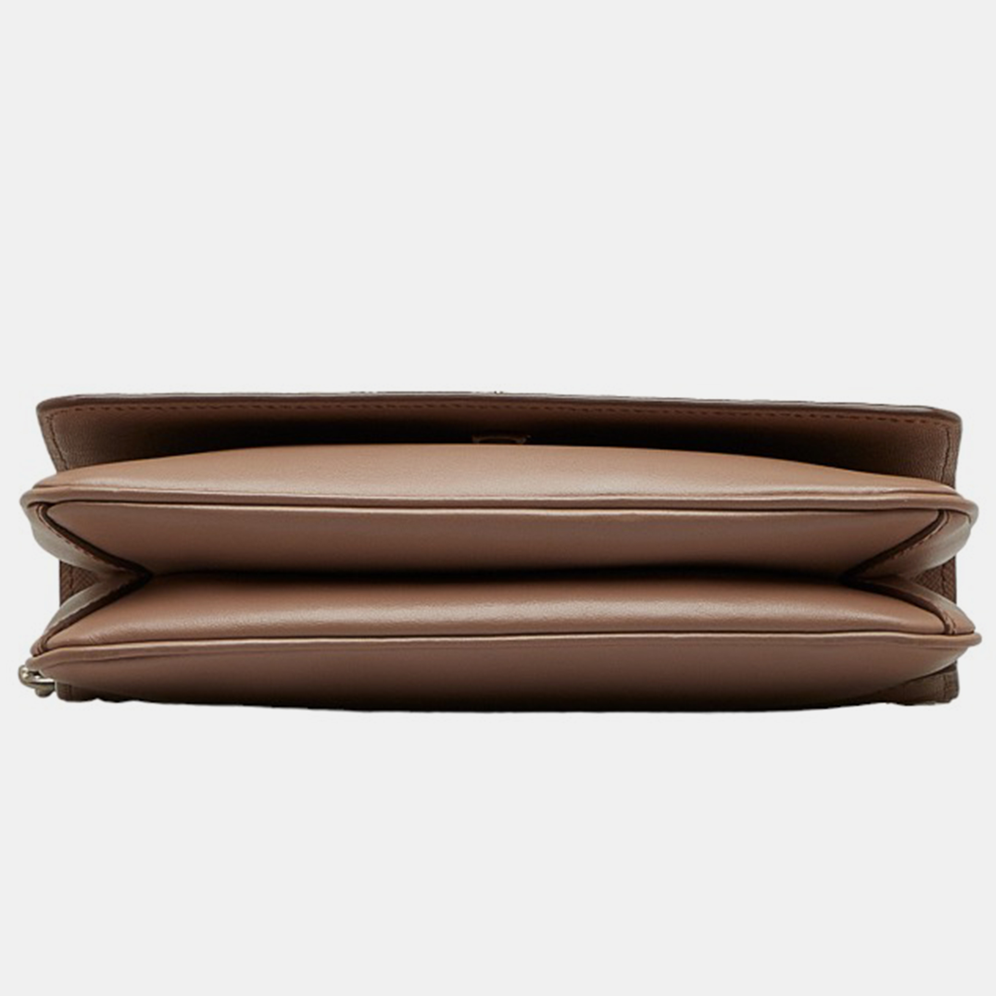 Prada Brown Saffiano Leather Chain Shoulder Bag